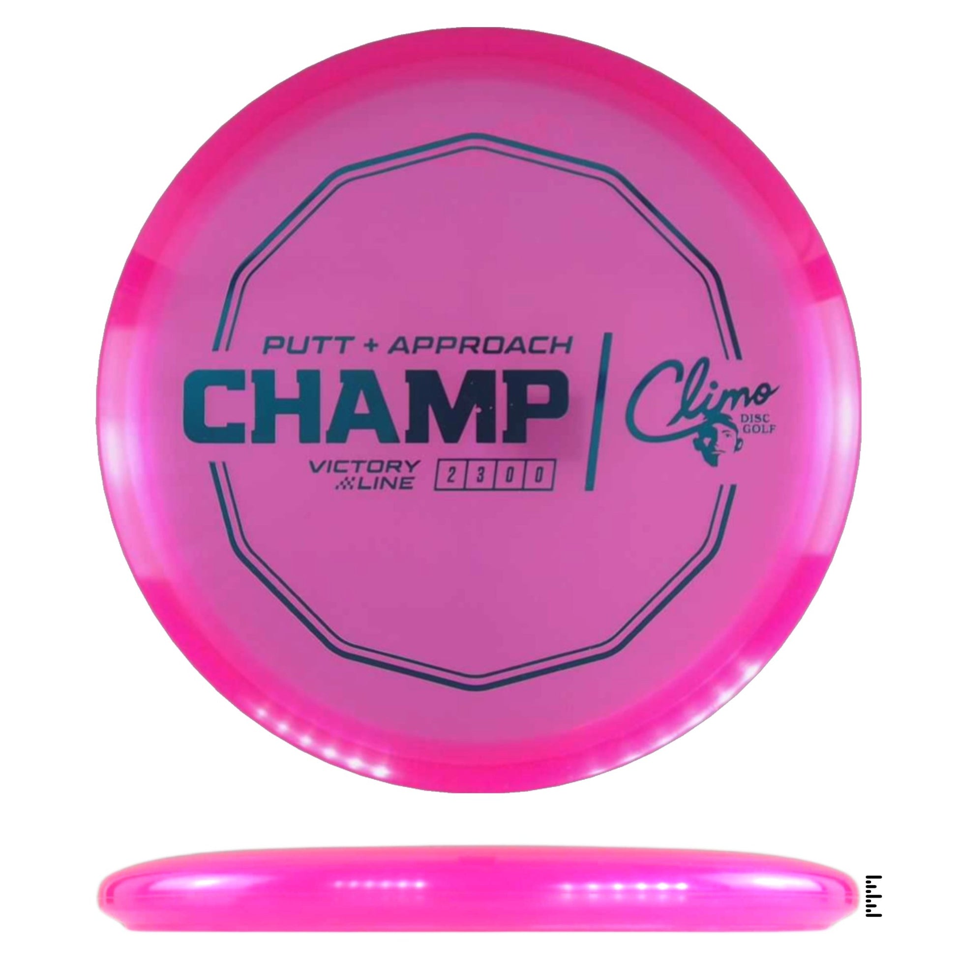 Climo Disc Golf Victory Line Champ - Pink - Powergrip USA