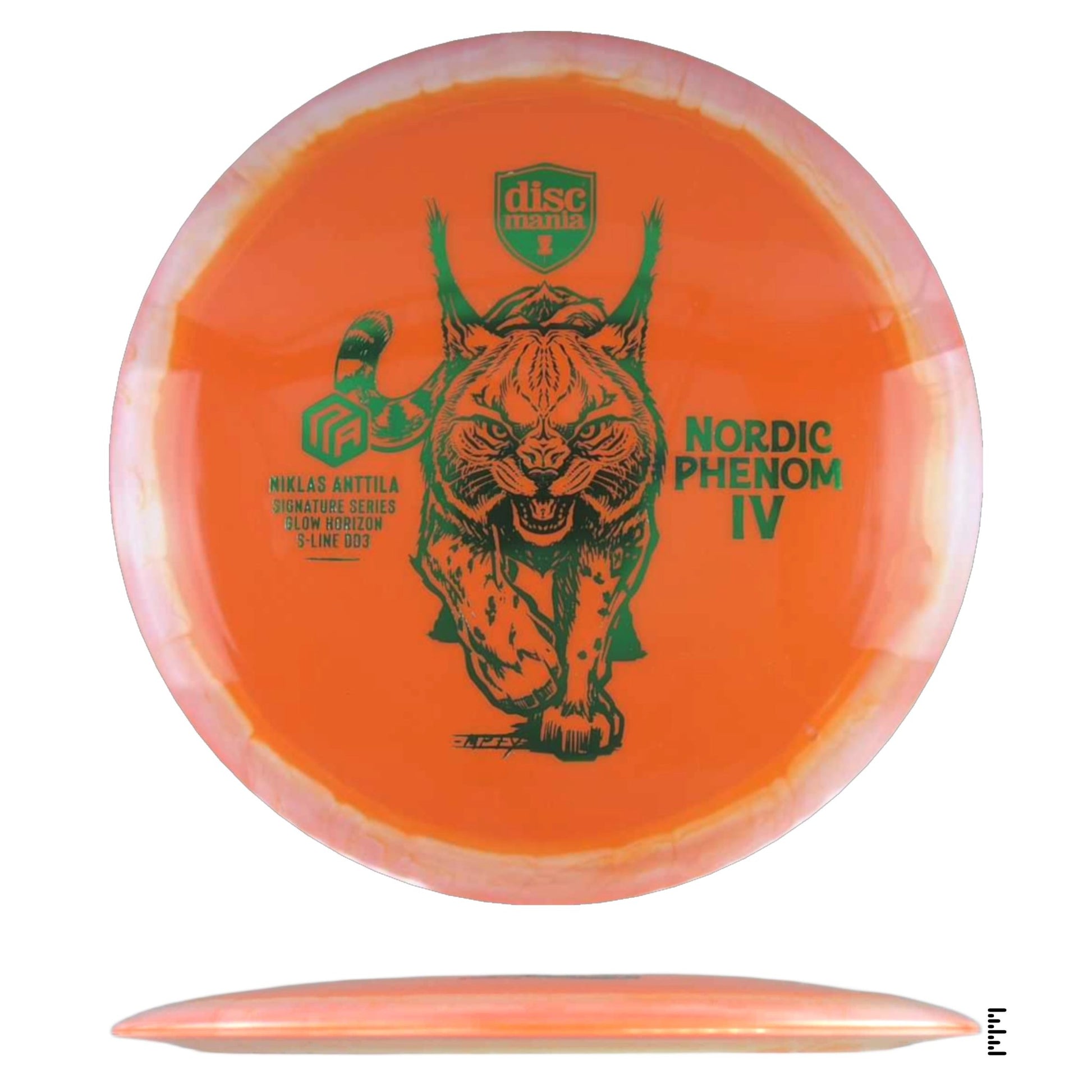 Discmania Glow Horizon S - Line DD3 Nordic Phenom 4 – Niklas Anttila Signature Series - Orange / White - Powergrip USA