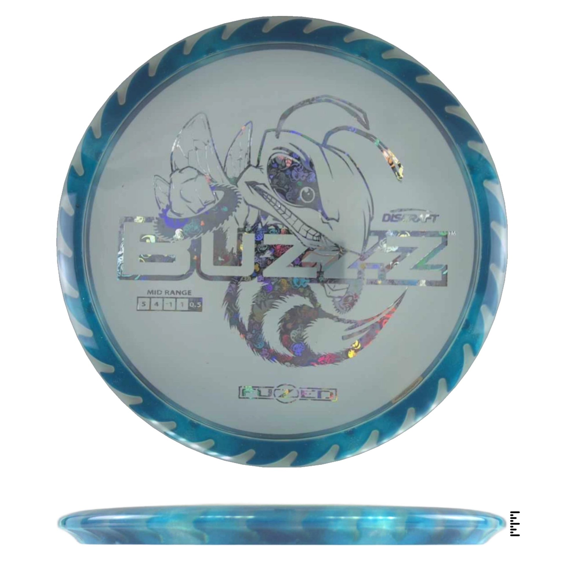 Discraft Fuzed Line Buzzz Saw Pattern (Buzzzsaw) - Clear / Blue - Powergrip USA