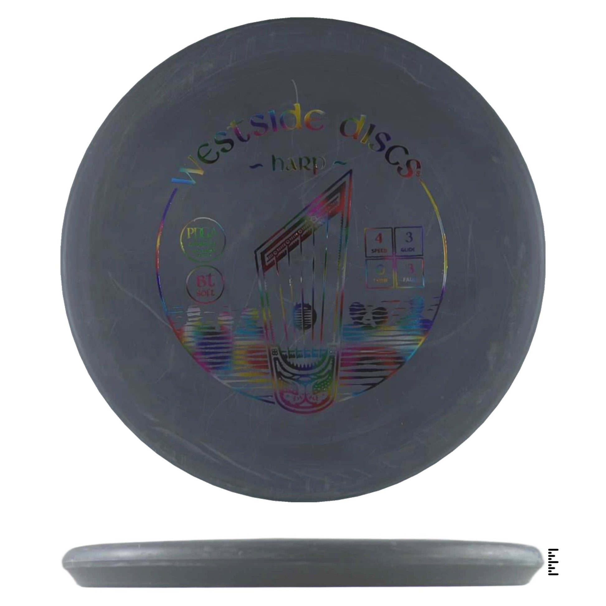 Westside Discs BT Soft Harp - Dark Gray - Powergrip USA