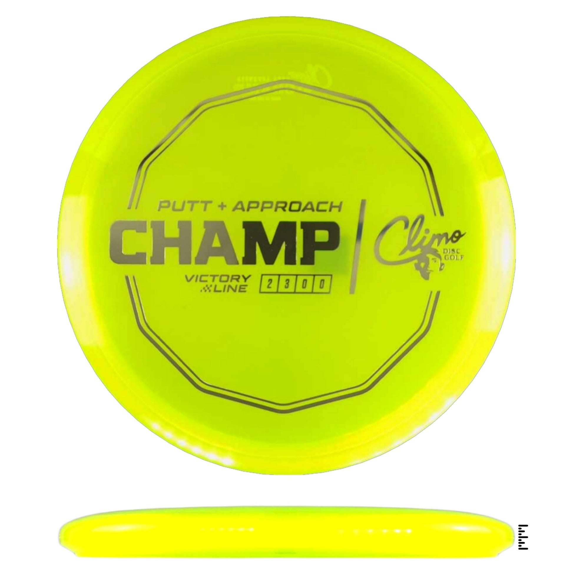Climo Disc Golf Victory Line Champ - Fluorescent Yellow - Powergrip USA