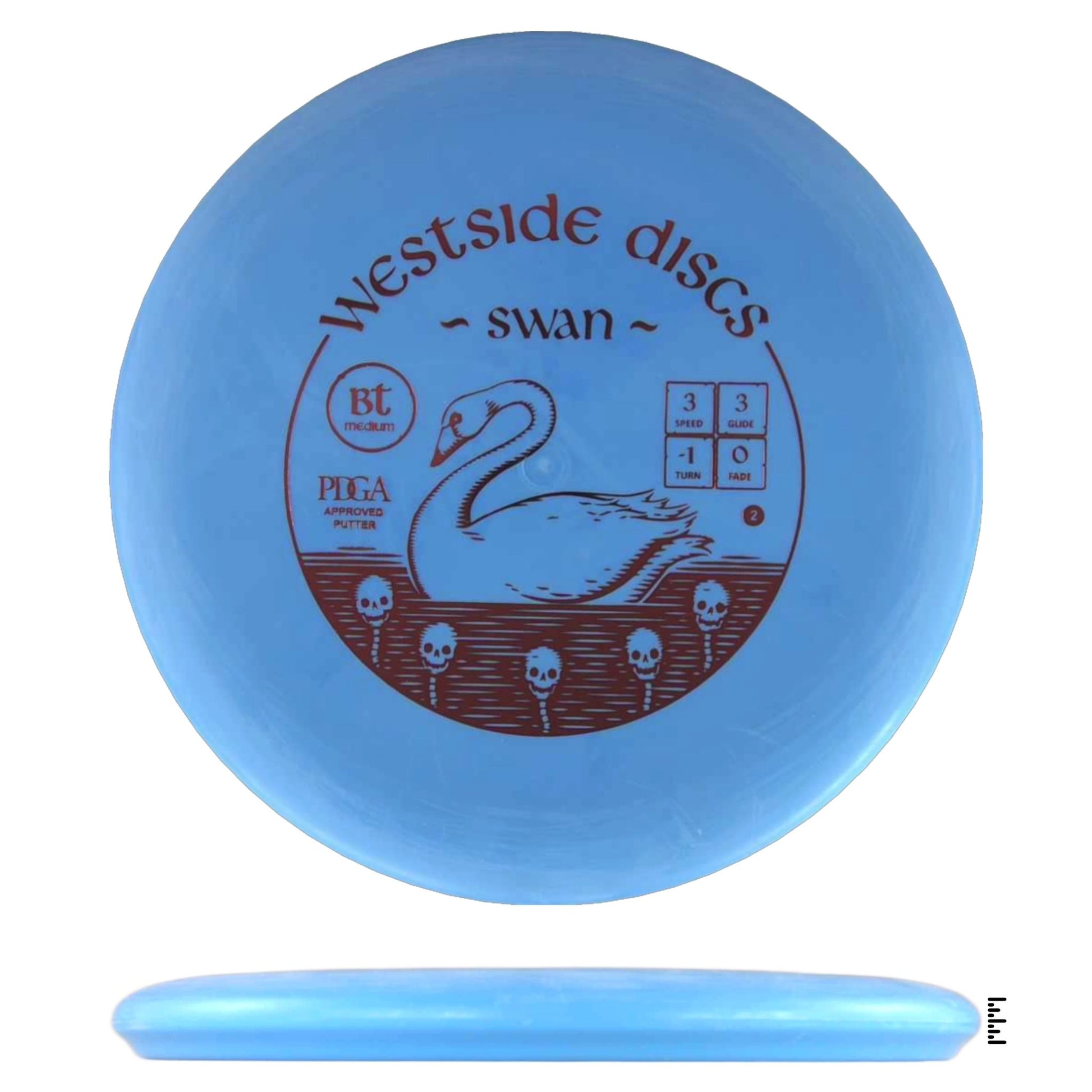 Westside Discs BT Medium Swan 2 - Sky Blue - Powergrip USA