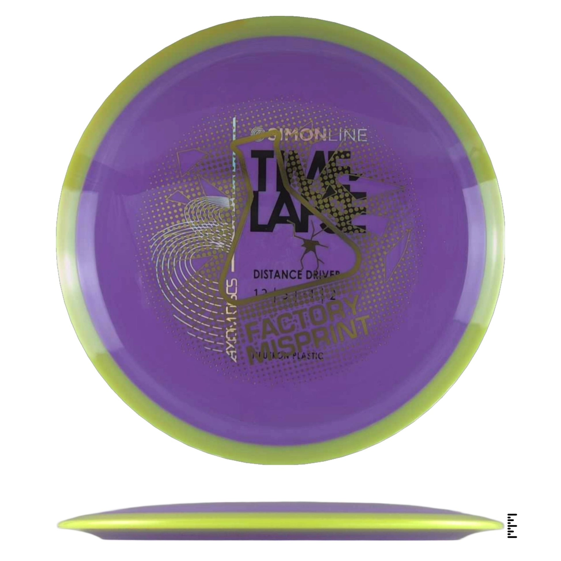 Axiom Discs Simon Line Neutron Time - Lapse Factory Misprint - Violet / Pear - Powergrip USA