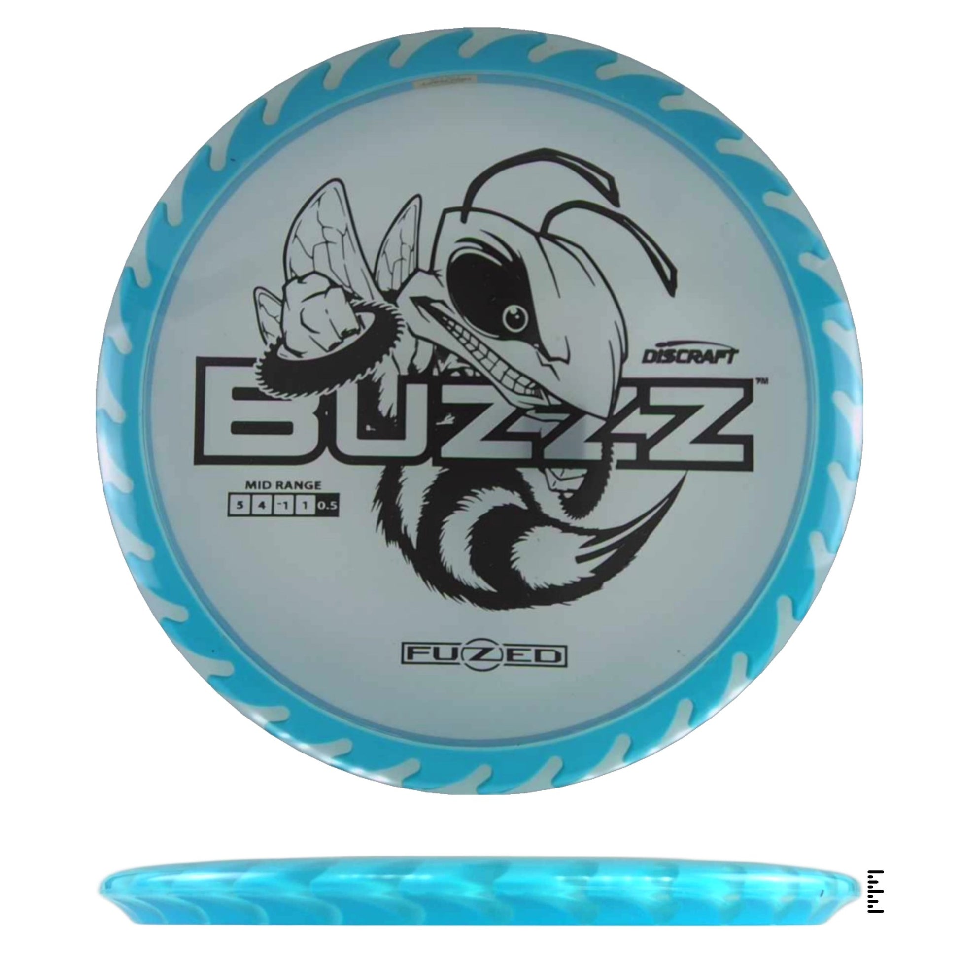Discraft Fuzed Line Buzzz Saw Pattern (Buzzzsaw) - Clear / Light Blue - Powergrip USA