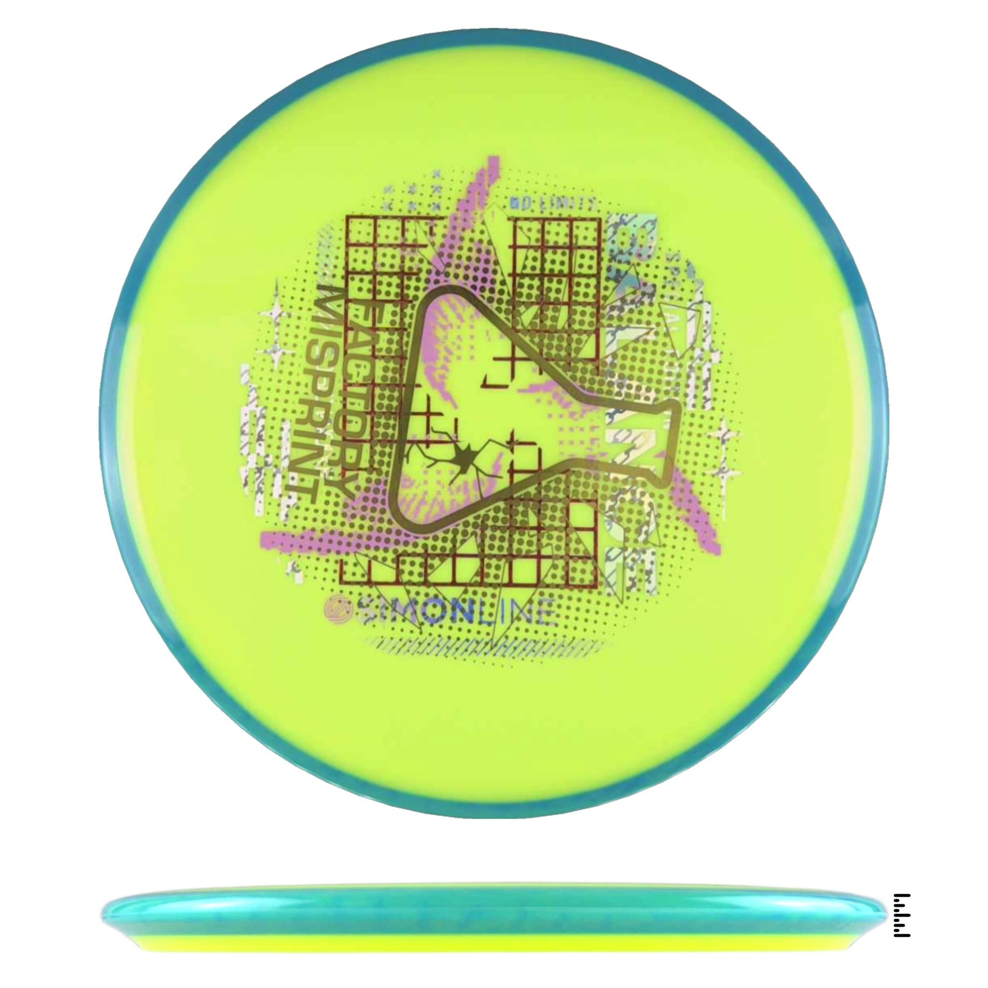 Axiom Discs Neutron Balance Factory Misprint - Fluorescent Yellow / Teal - Powergrip USA