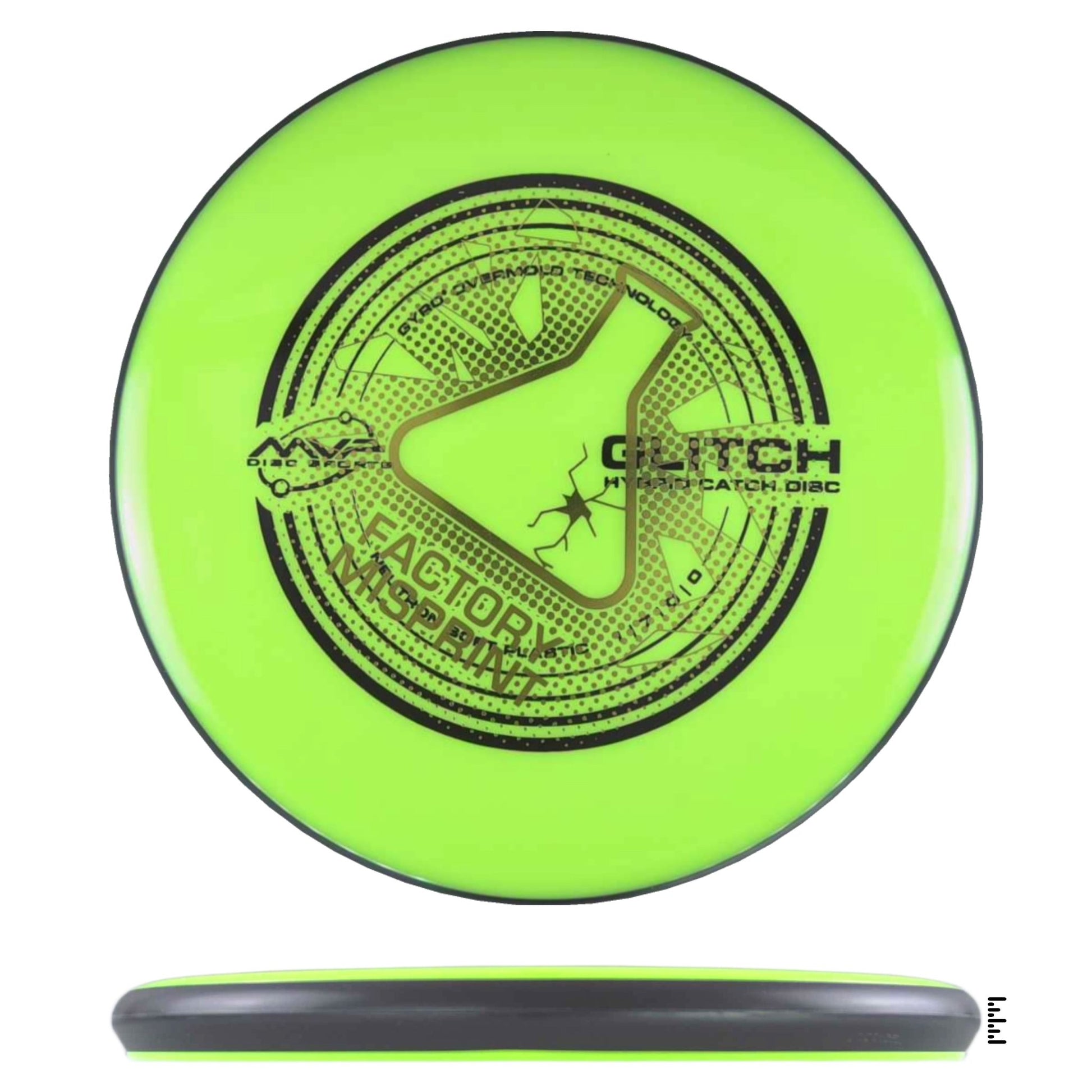 MVP Disc Sports Neutron Soft Glitch Factory Misprint - Lime - Powergrip USA