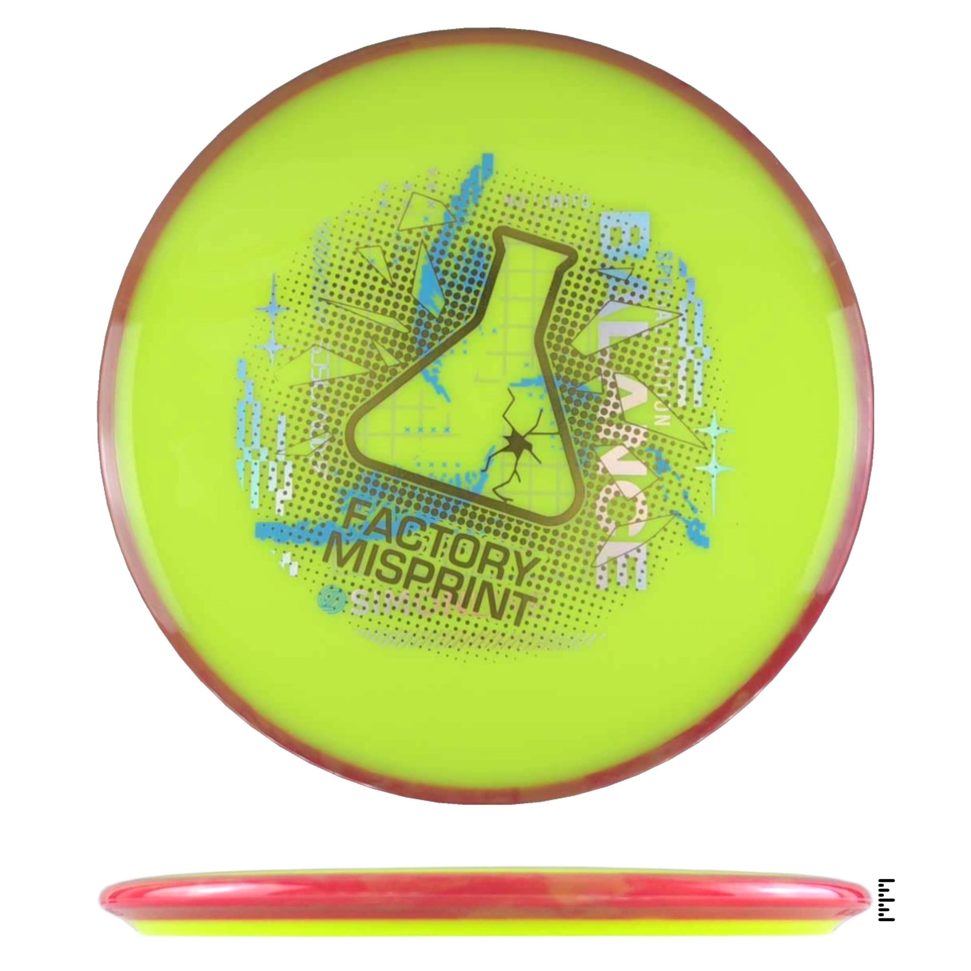 Axiom Discs Neutron Balance Factory Misprint - Fluorescent Yellow / Red - Powergrip USA