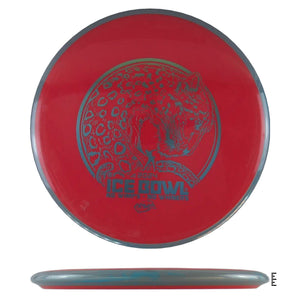 Red disc golf disc with leopard design