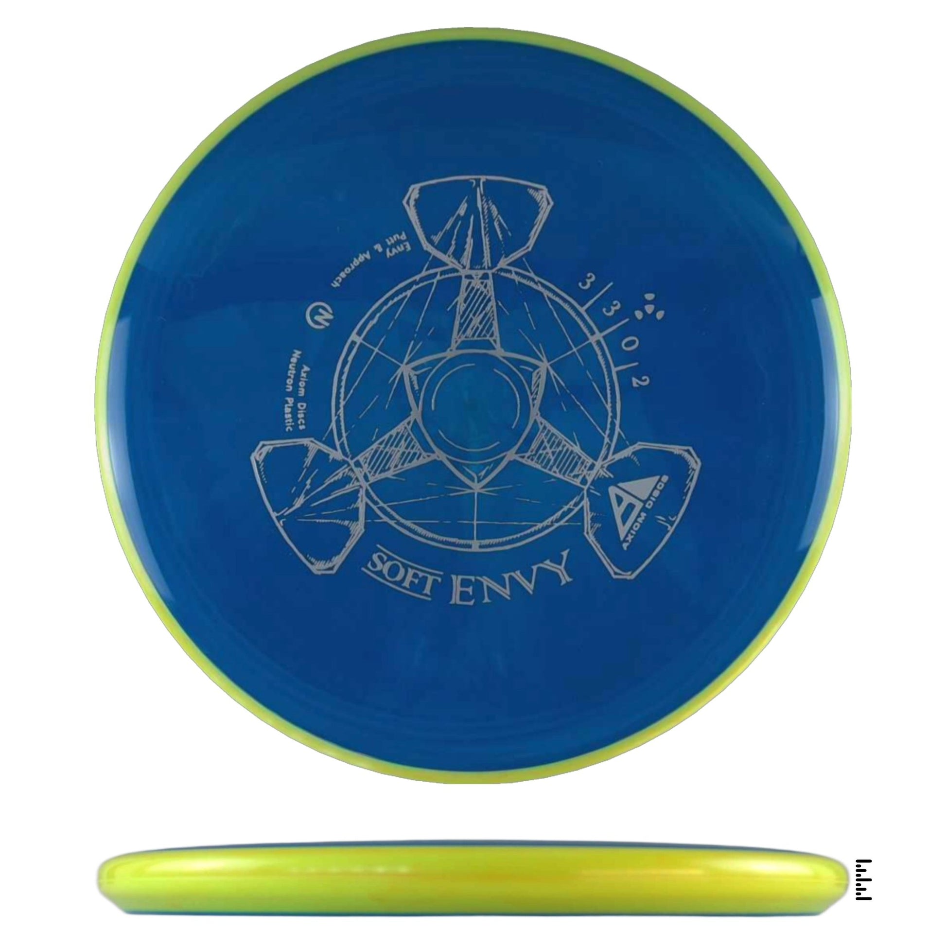 Axiom Discs Neutron Soft Envy - Blue / Fluorescent Yellow - Powergrip USA