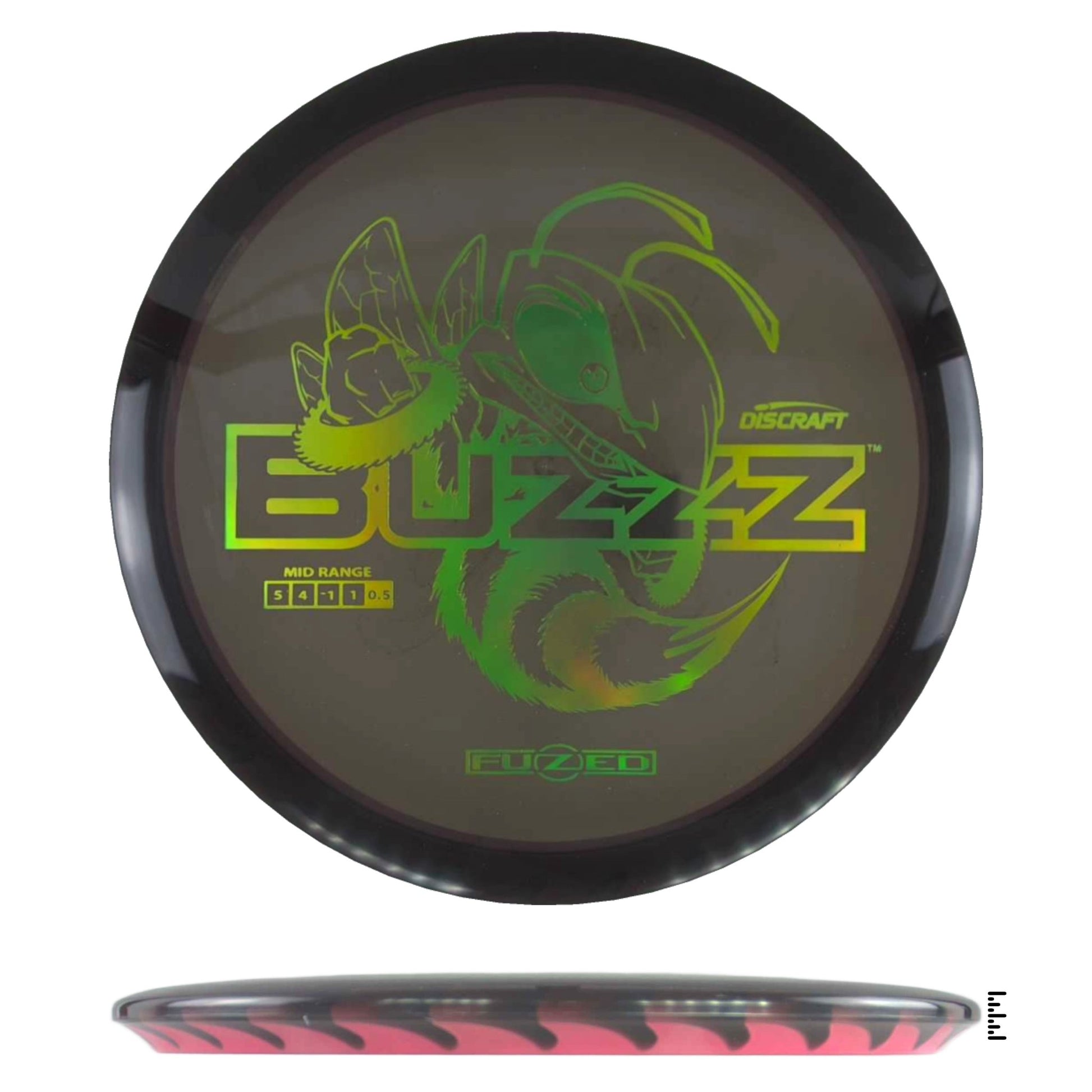 Discraft Fuzed Line Buzzz Saw Pattern (Buzzzsaw) - Black / Red - Powergrip USA