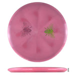 Pink disc golf disc with bee design