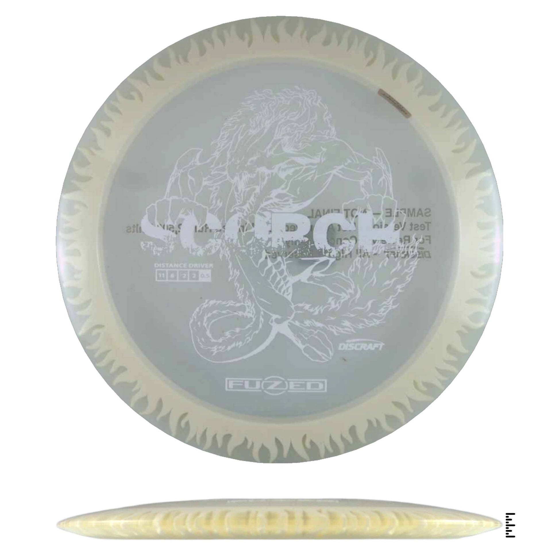 Discraft Fuzed Line Scorch Sample Run - Clear / White - Powergrip USA