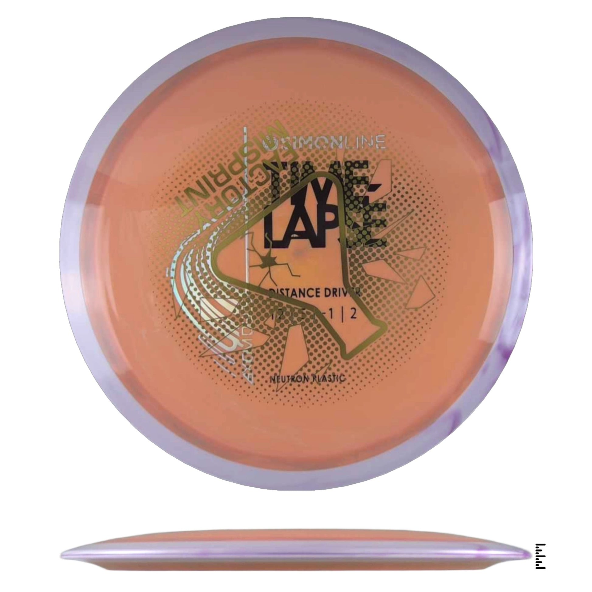 Axiom Discs Simon Line Neutron Time - Lapse Factory Misprint - Light Orange / Plum - Powergrip USA