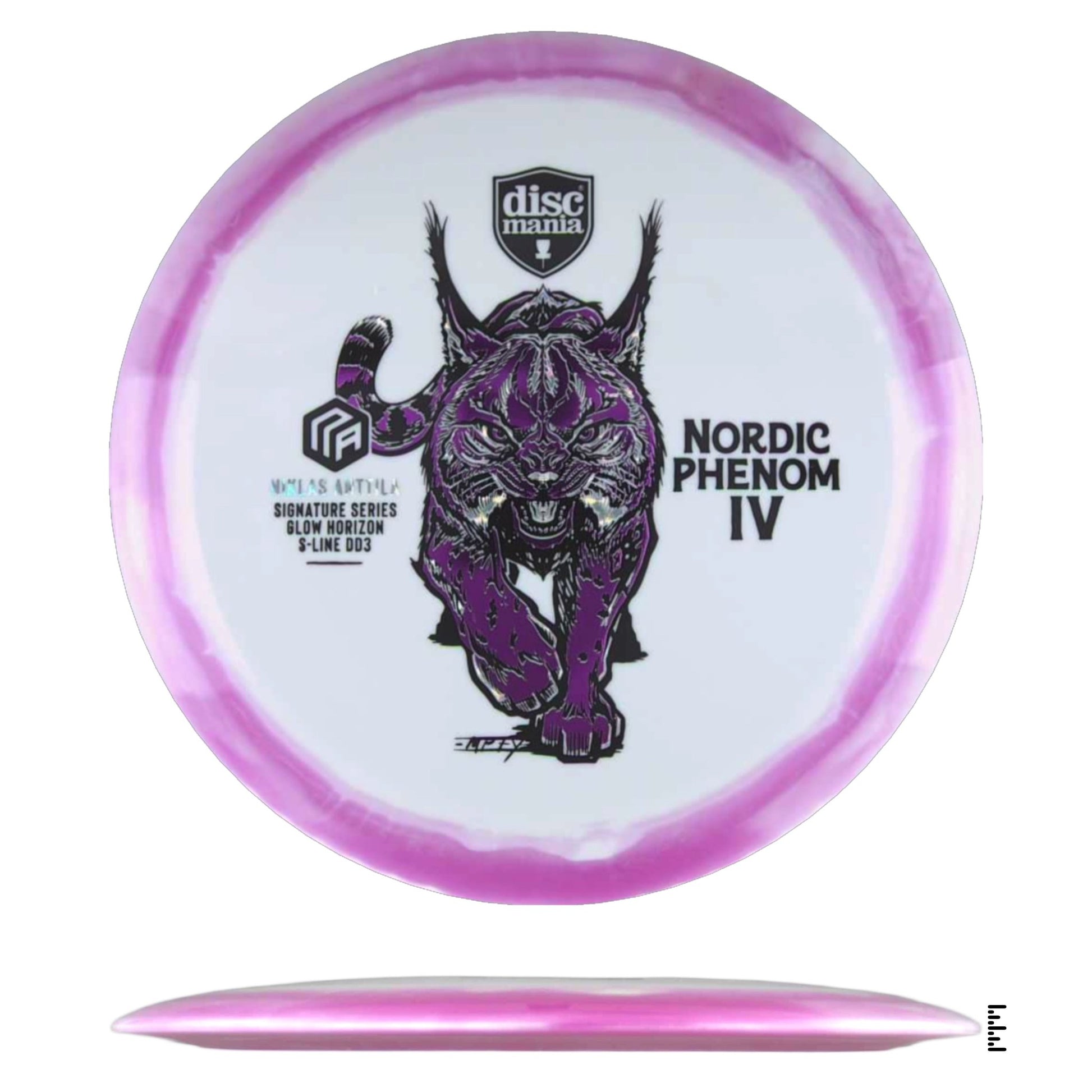 Discmania Glow Horizon S - Line DD3 Nordic Phenom 4 – Niklas Anttila Signature Series Triple Foil - White / Magenta - Powergrip USA