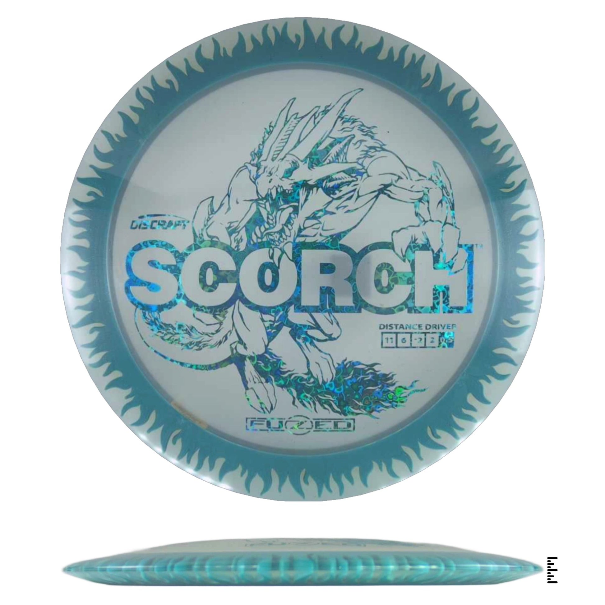 Discraft Fuzed Line Scorch - Clear / Teal - Powergrip USA