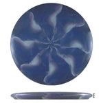 Blue disc golf disc with marbled design