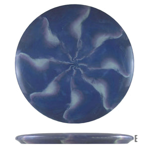 Blue disc golf disc with marbled design