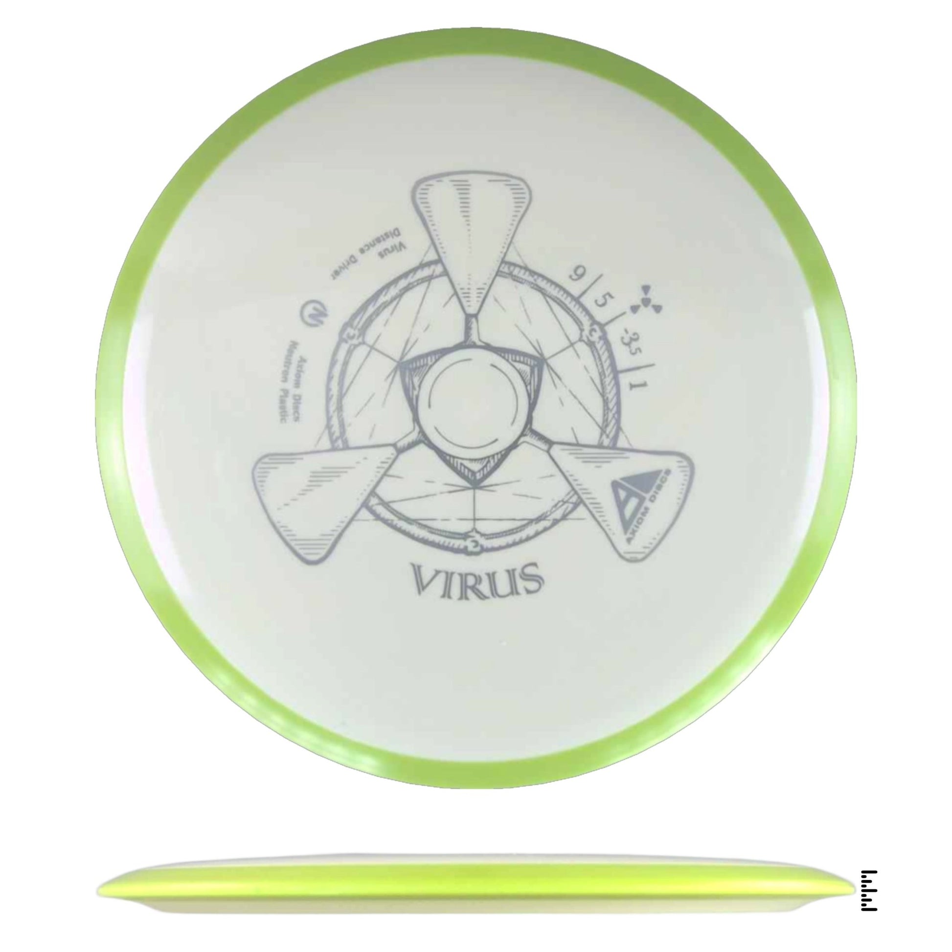 Axiom Discs Neutron Virus - White / Lime - Powergrip USA