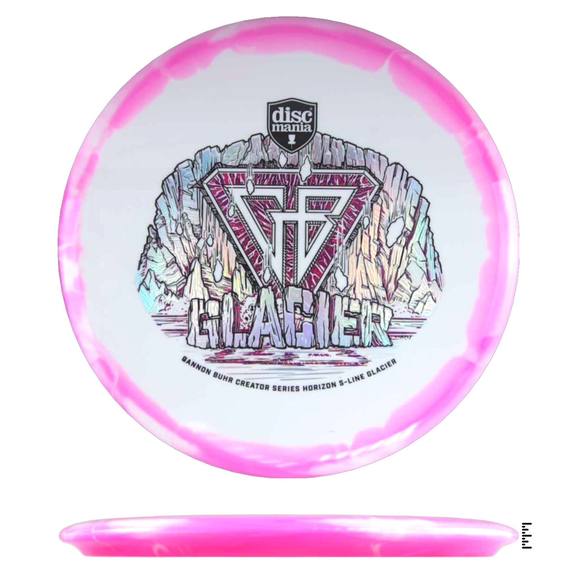 Discmania Horizon S - Line Glacier Gannon Buhr Creator Series Triple Foil - White / Pink - Powergrip USA