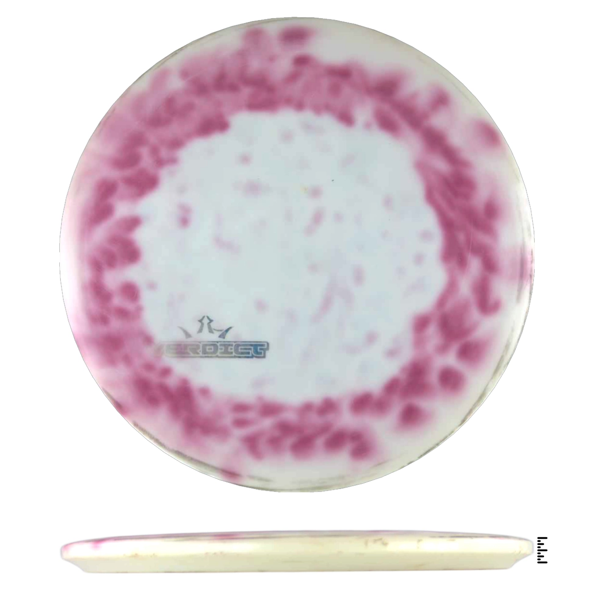 Pink and white disc golf disc (cdc16720)