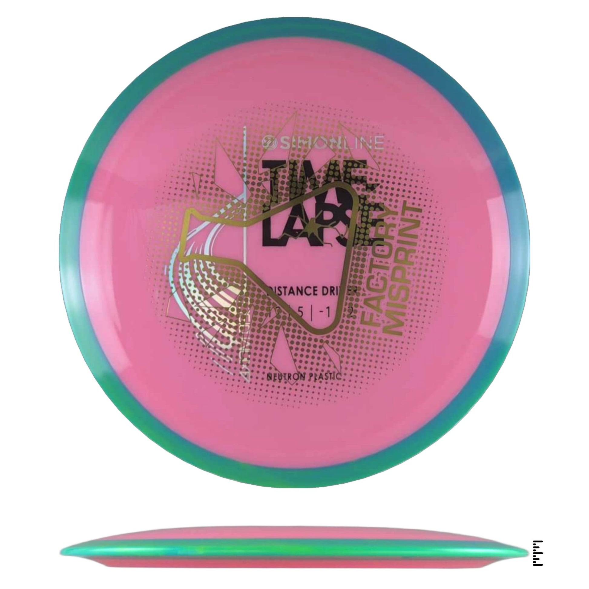 Axiom Discs Simon Line Neutron Time - Lapse Factory Misprint - Pink / Turquoise - Powergrip USA