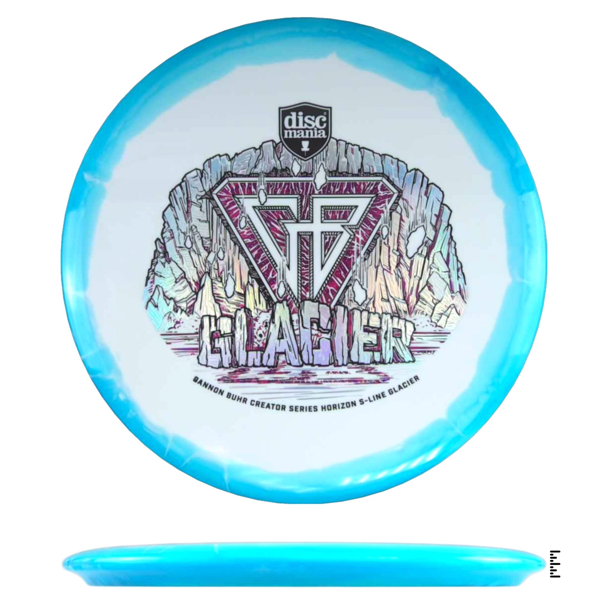 Discmania Horizon S - Line Glacier Gannon Buhr Creator Series Triple Foil - White / Blue - Powergrip USA