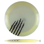 Disc golf disc with claw marks