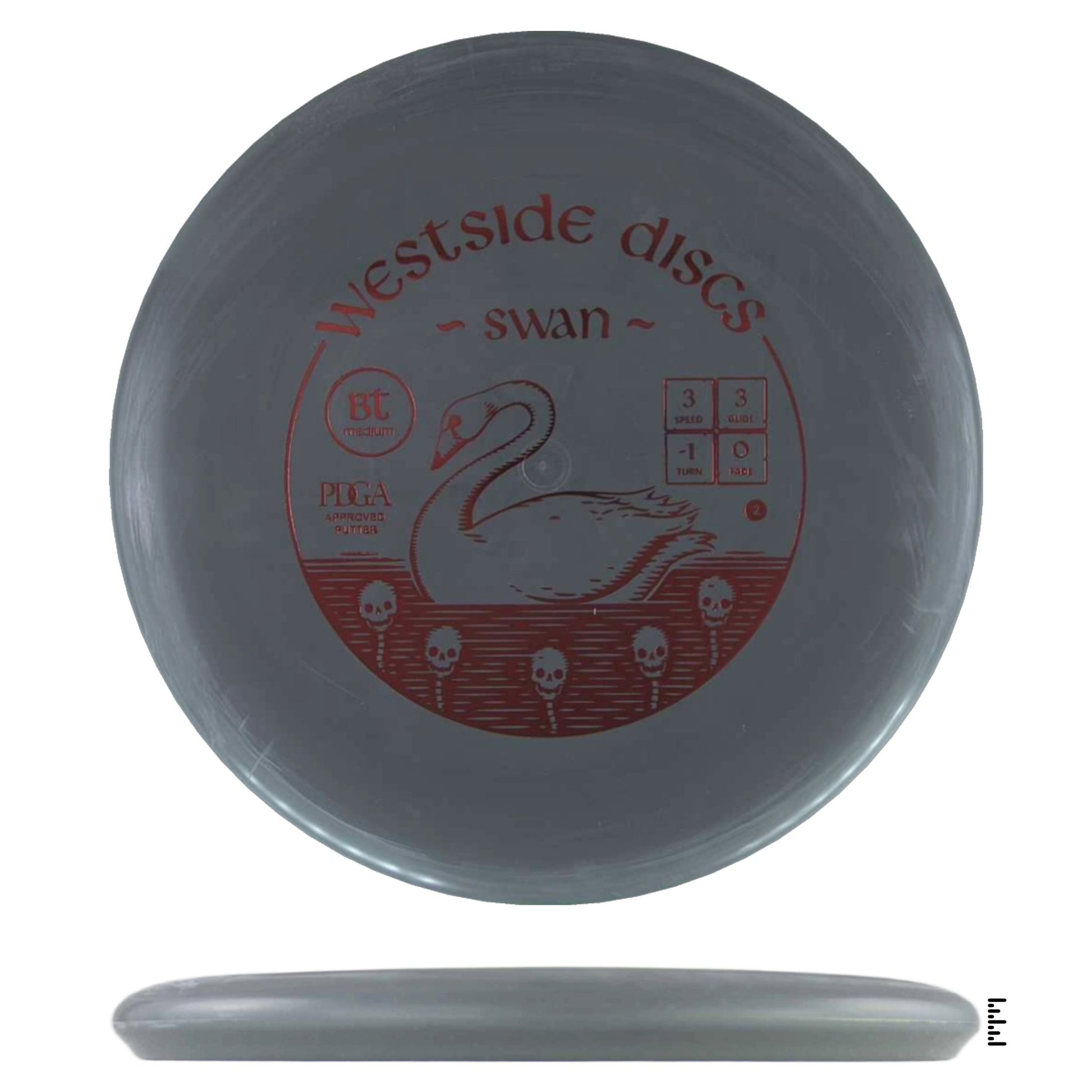 Westside Discs BT Medium Swan 2 - Gray - Powergrip USA