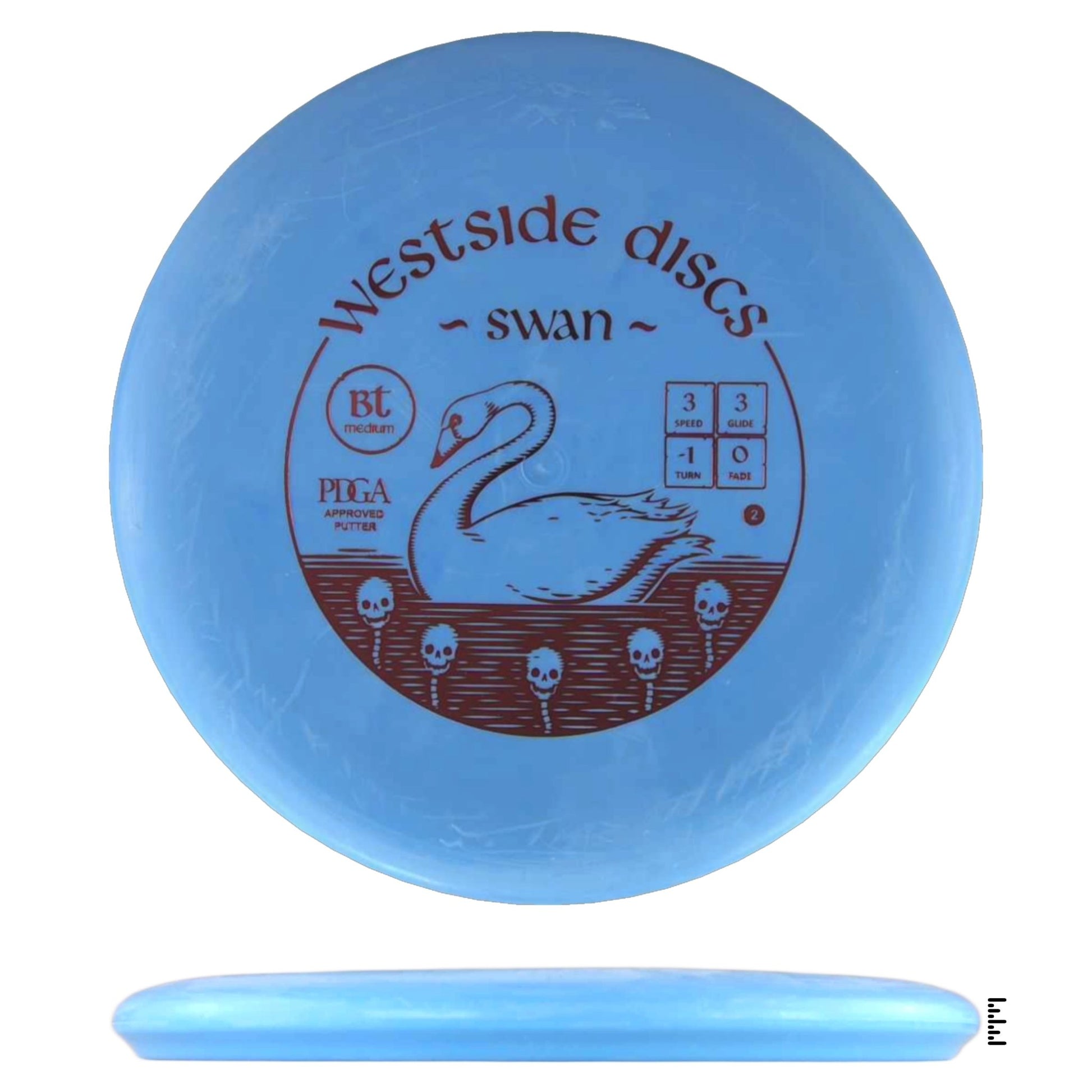 Westside Discs BT Medium Swan 2 - Sky Blue - Powergrip USA