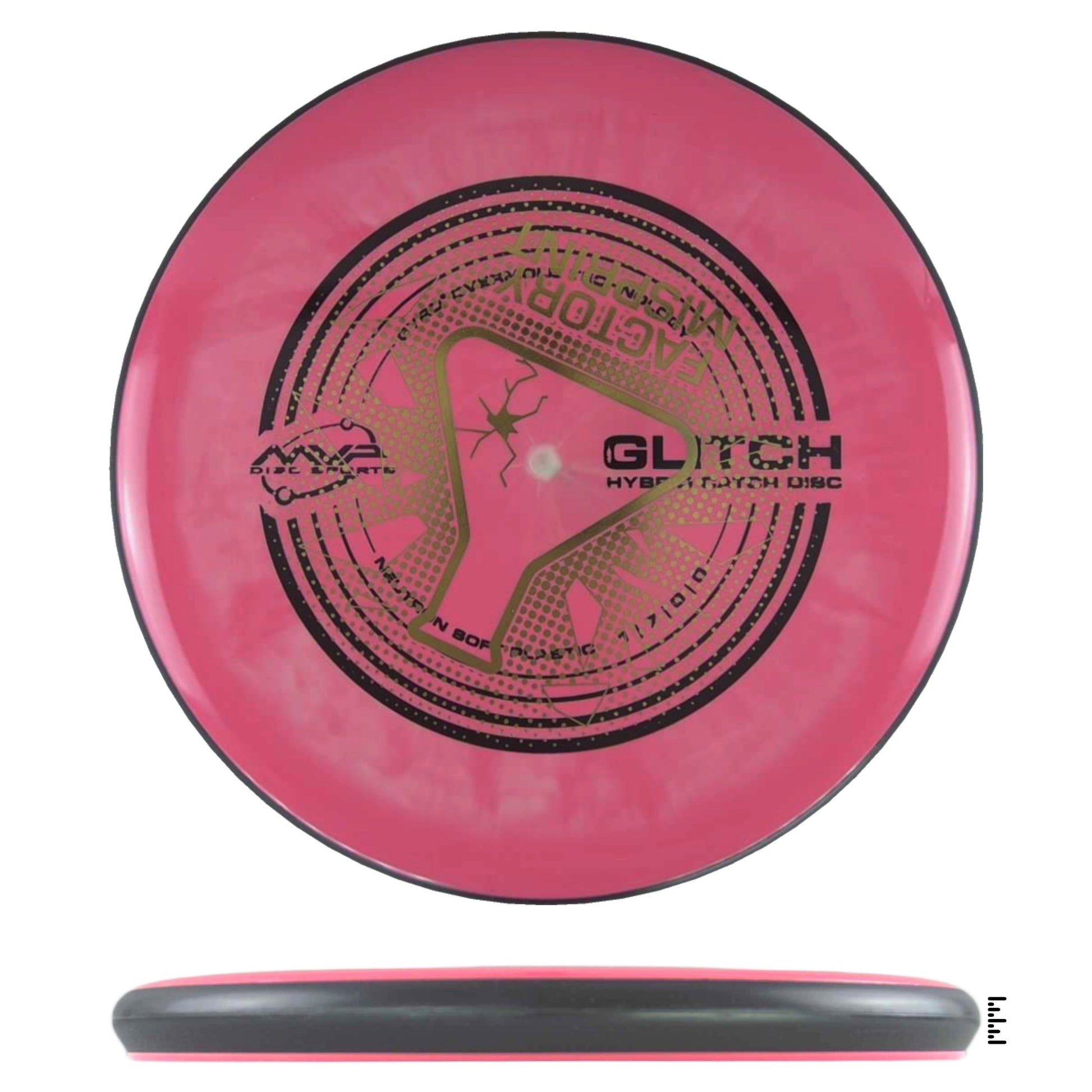 MVP Disc Sports Neutron Soft Glitch Factory Misprint - Pink - Powergrip USA
