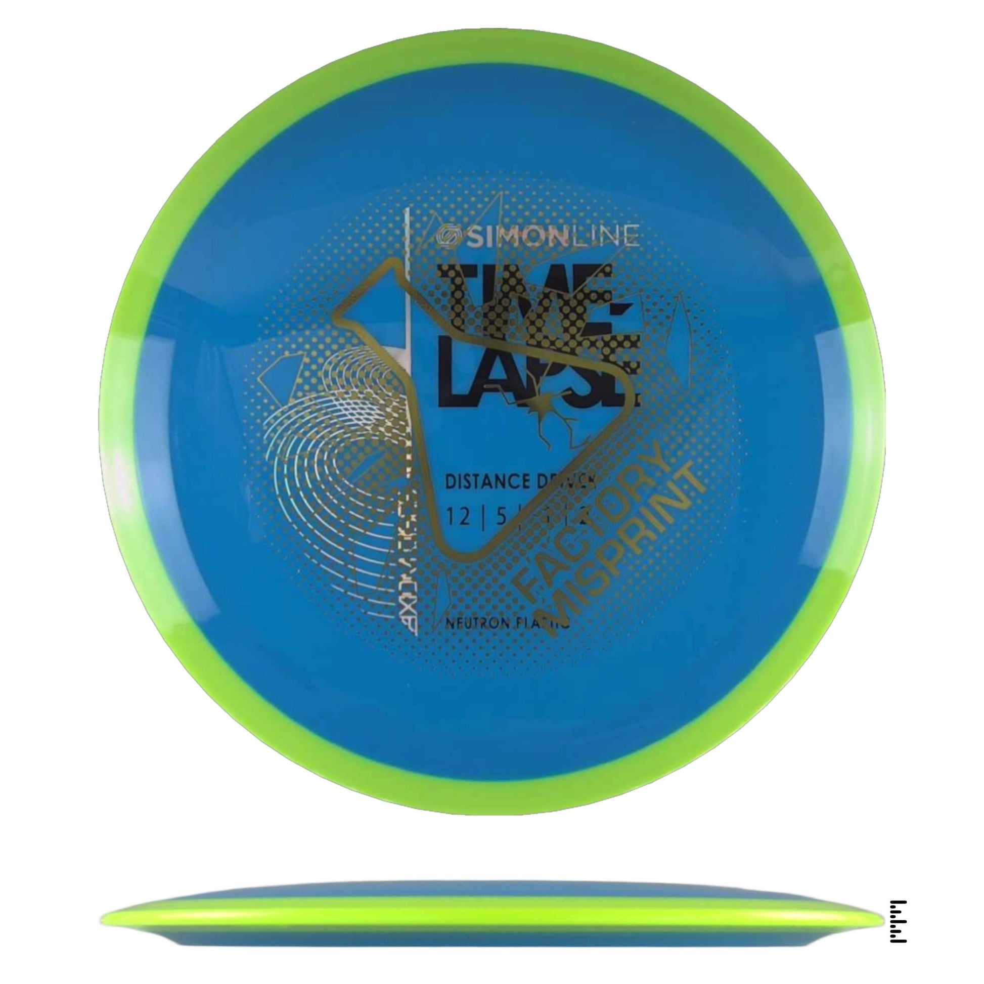 Axiom Discs Simon Line Neutron Time - Lapse Factory Misprint - Blue / Lime - Powergrip USA