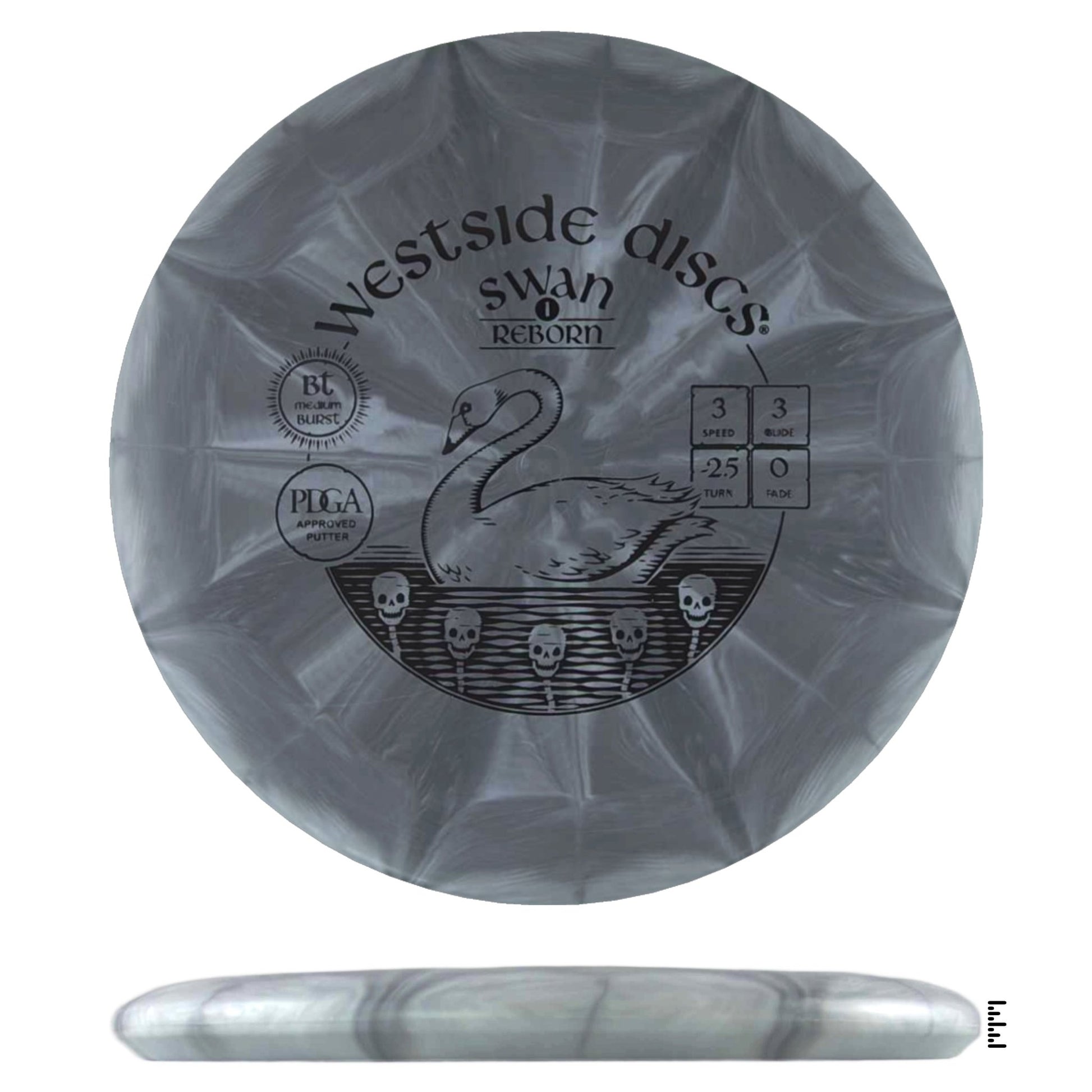 Westside Discs BT Medium Burst Swan 1 Reborn - Gray - Powergrip USA