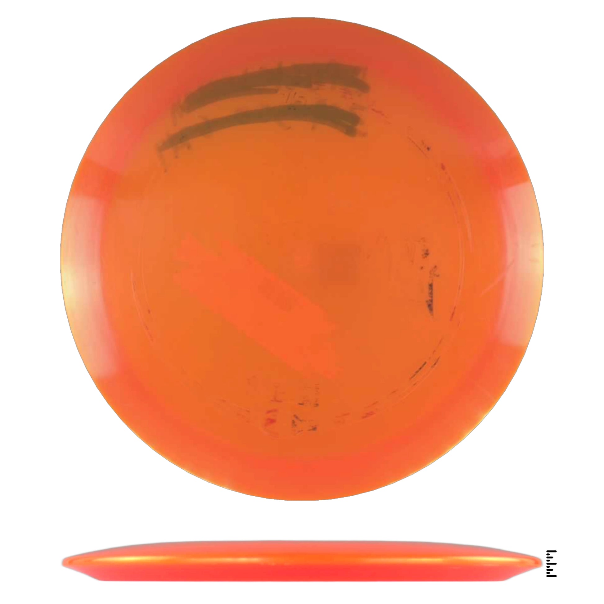Orange disc golf disc