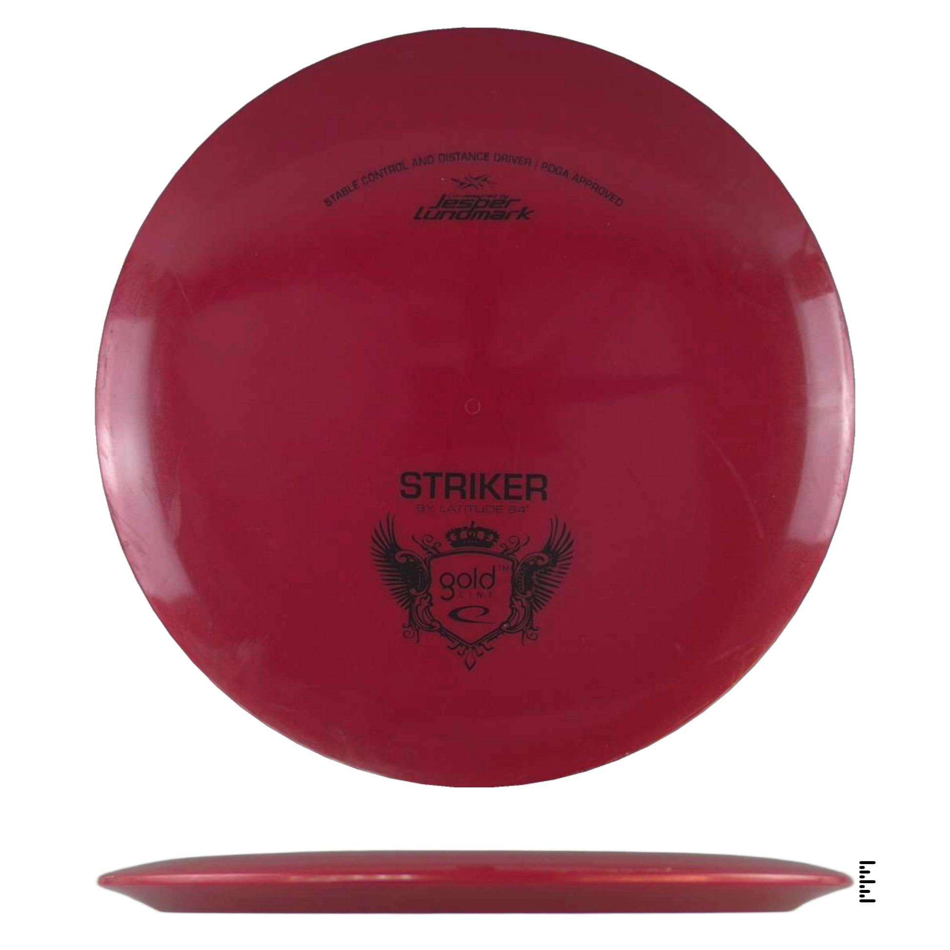 Red Striker Gold disc golf disc