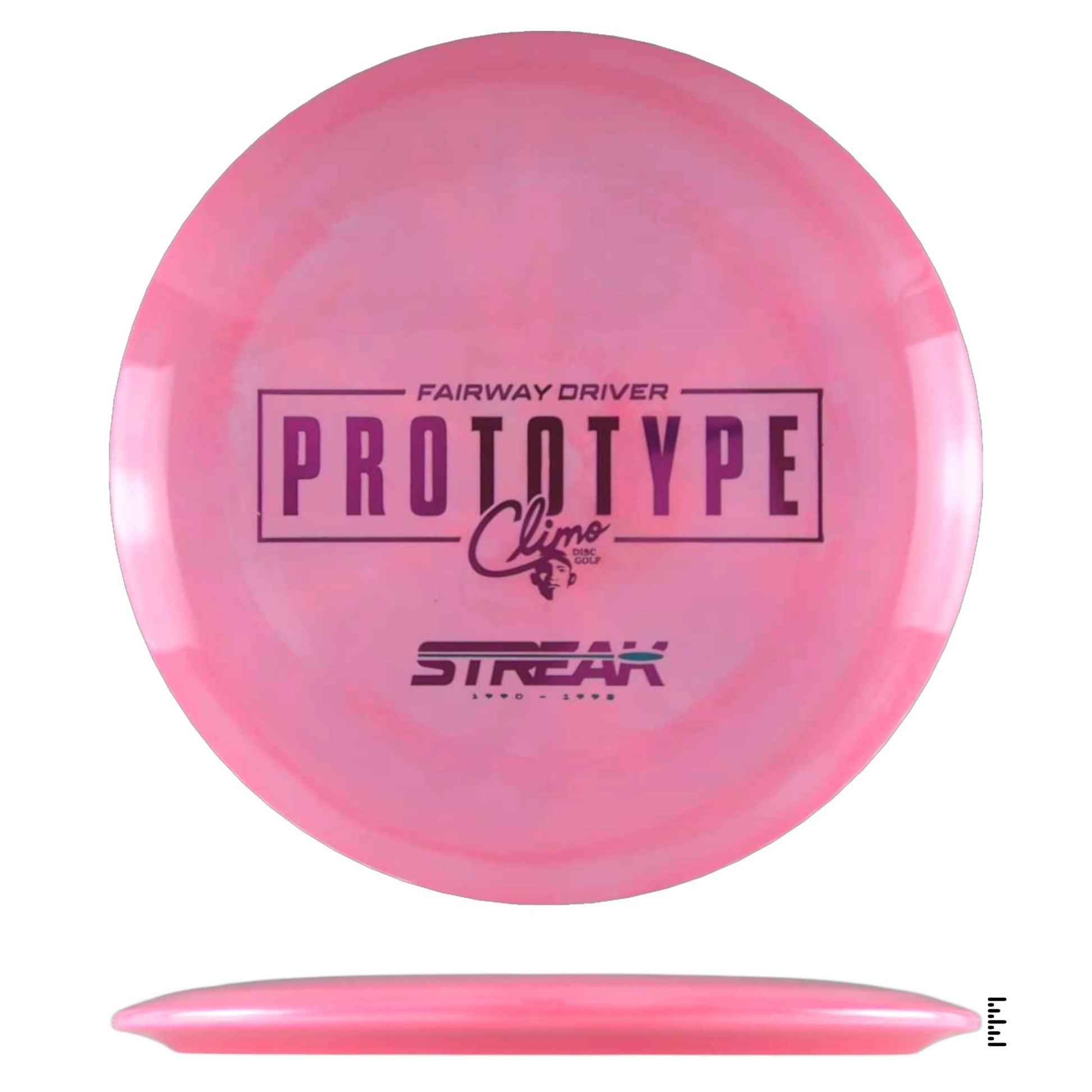 Climo Disc Golf Signature Line Streak Prototpye - Pink - Powergrip USA