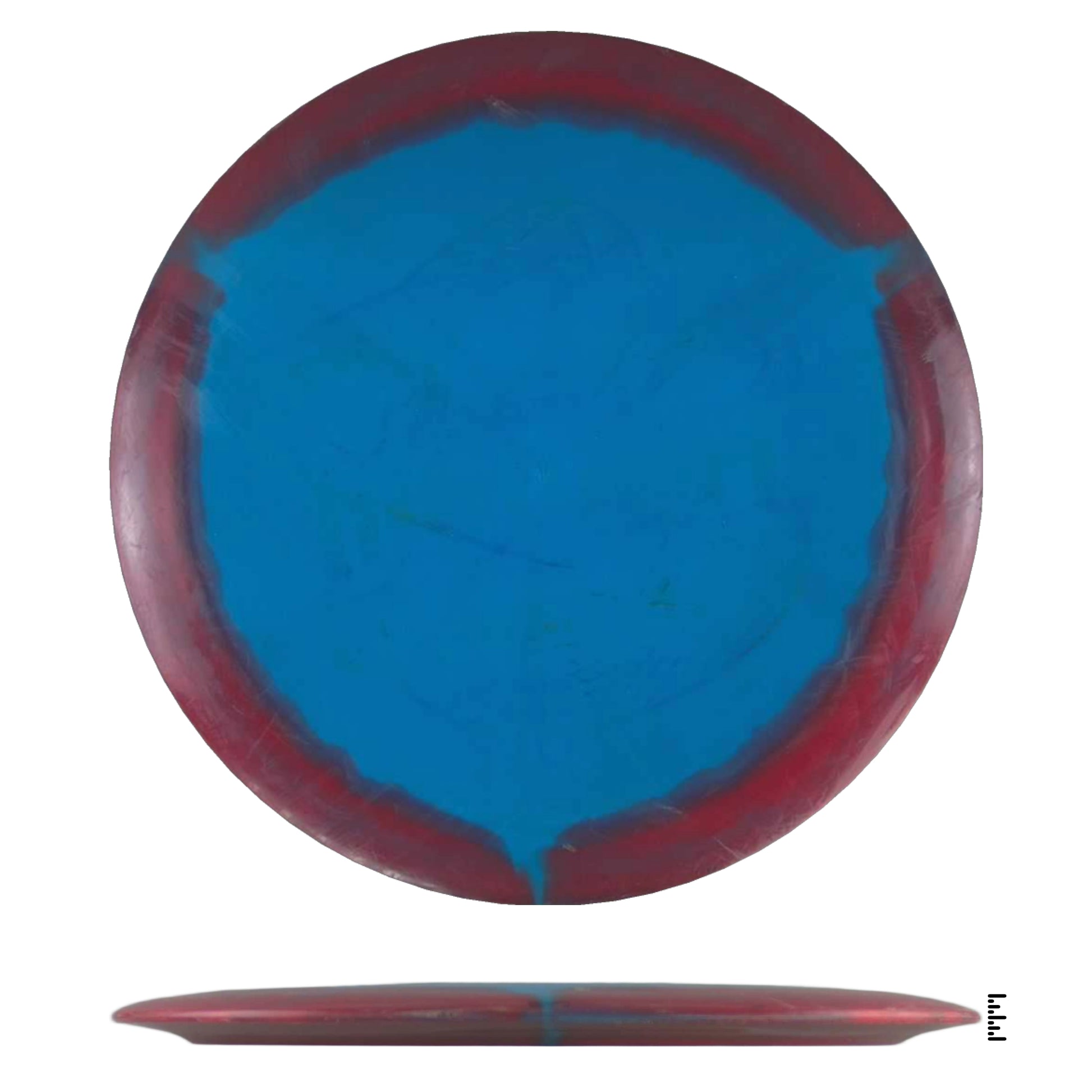 Blue and red disc golf disc