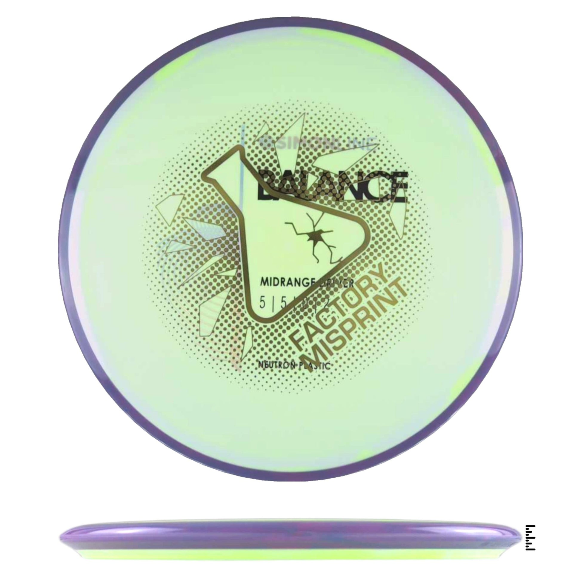 Axiom Discs Neutron Balance Factory Misprint - Honeydew / Violet - Powergrip USA