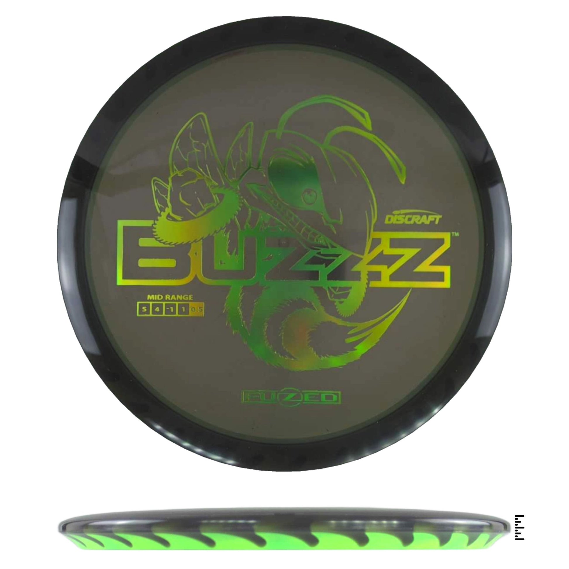 Discraft Fuzed Line Buzzz Saw Pattern (Buzzzsaw) - Black / Lime - Powergrip USA