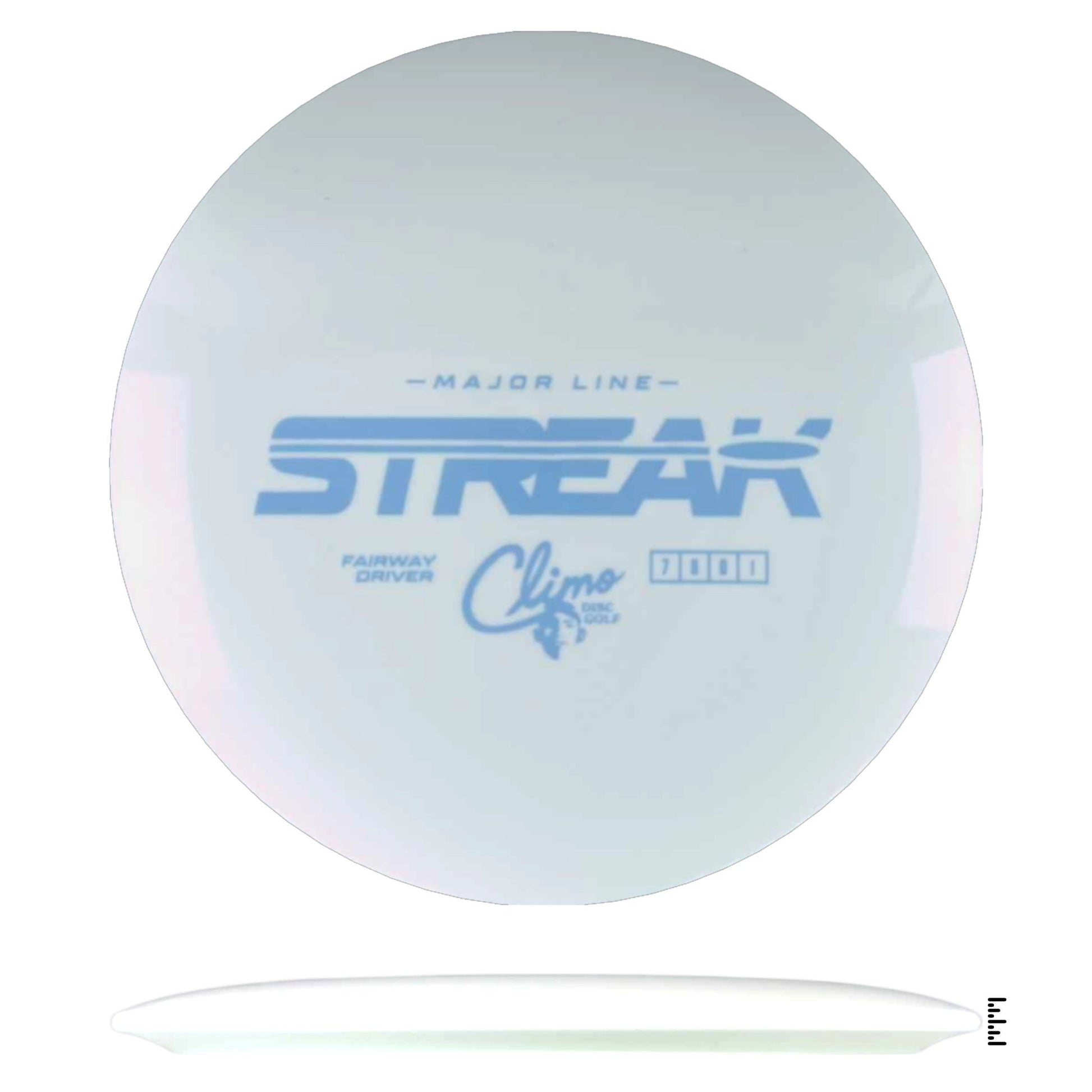 Climo Disc Golf Major Line Streak - White - Powergrip USA