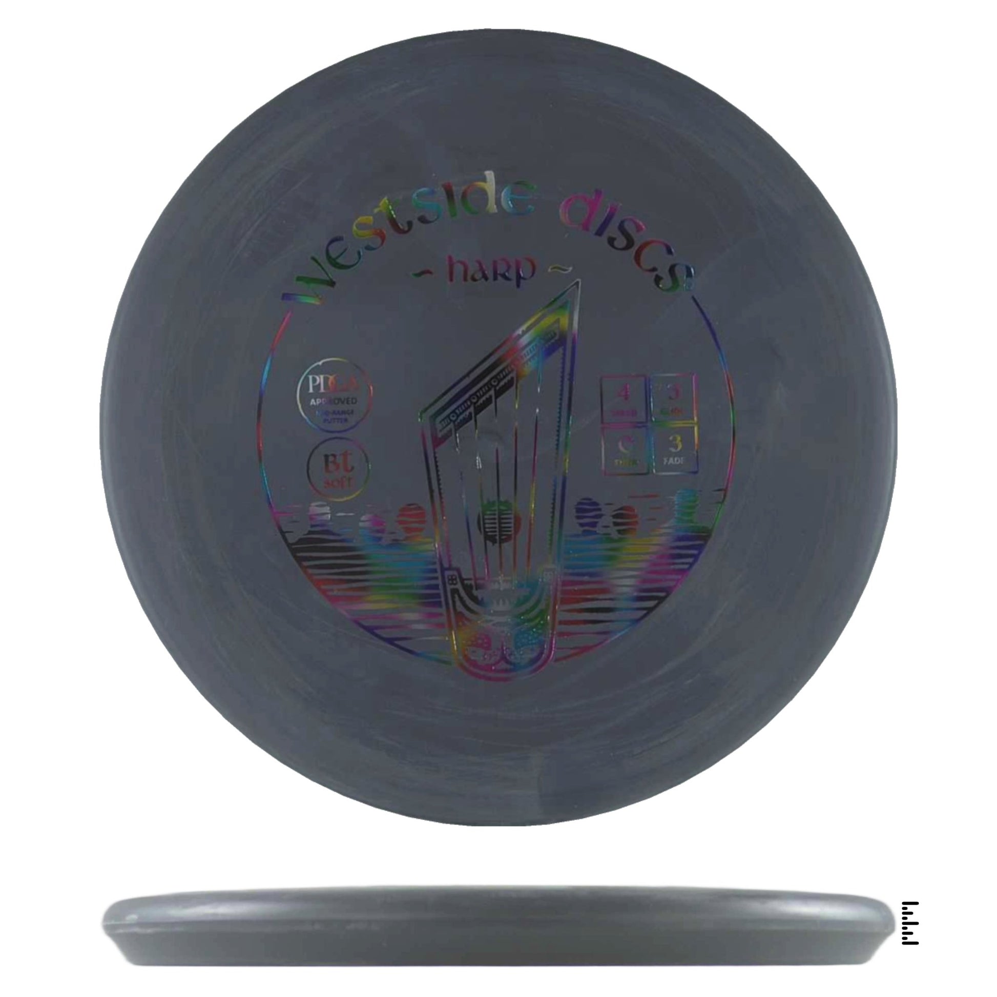 Westside Discs BT Soft Harp - Dark Gray - Powergrip USA