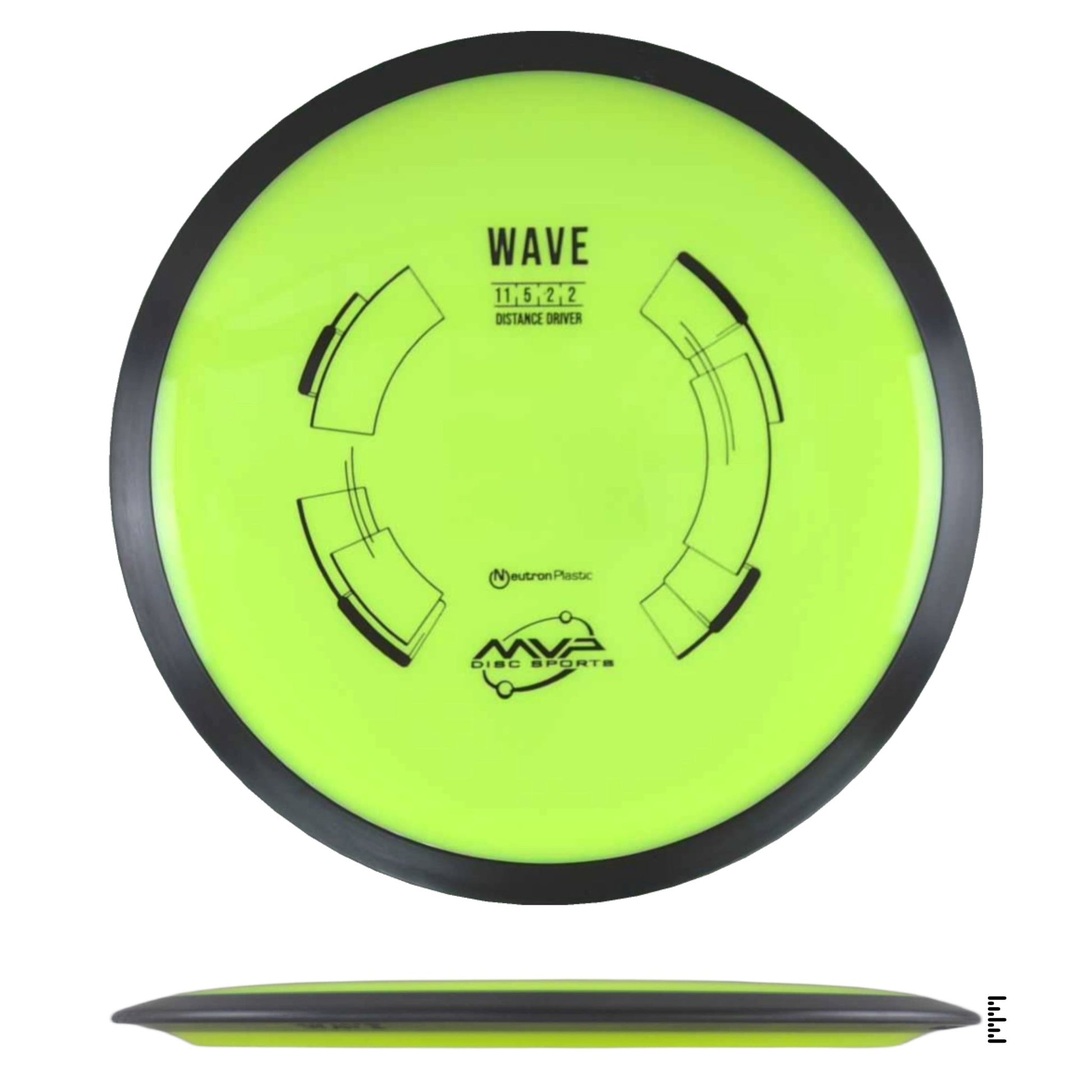 MVP Disc Sports Neutron Wave - Fluorescent Yellow - Powergrip USA