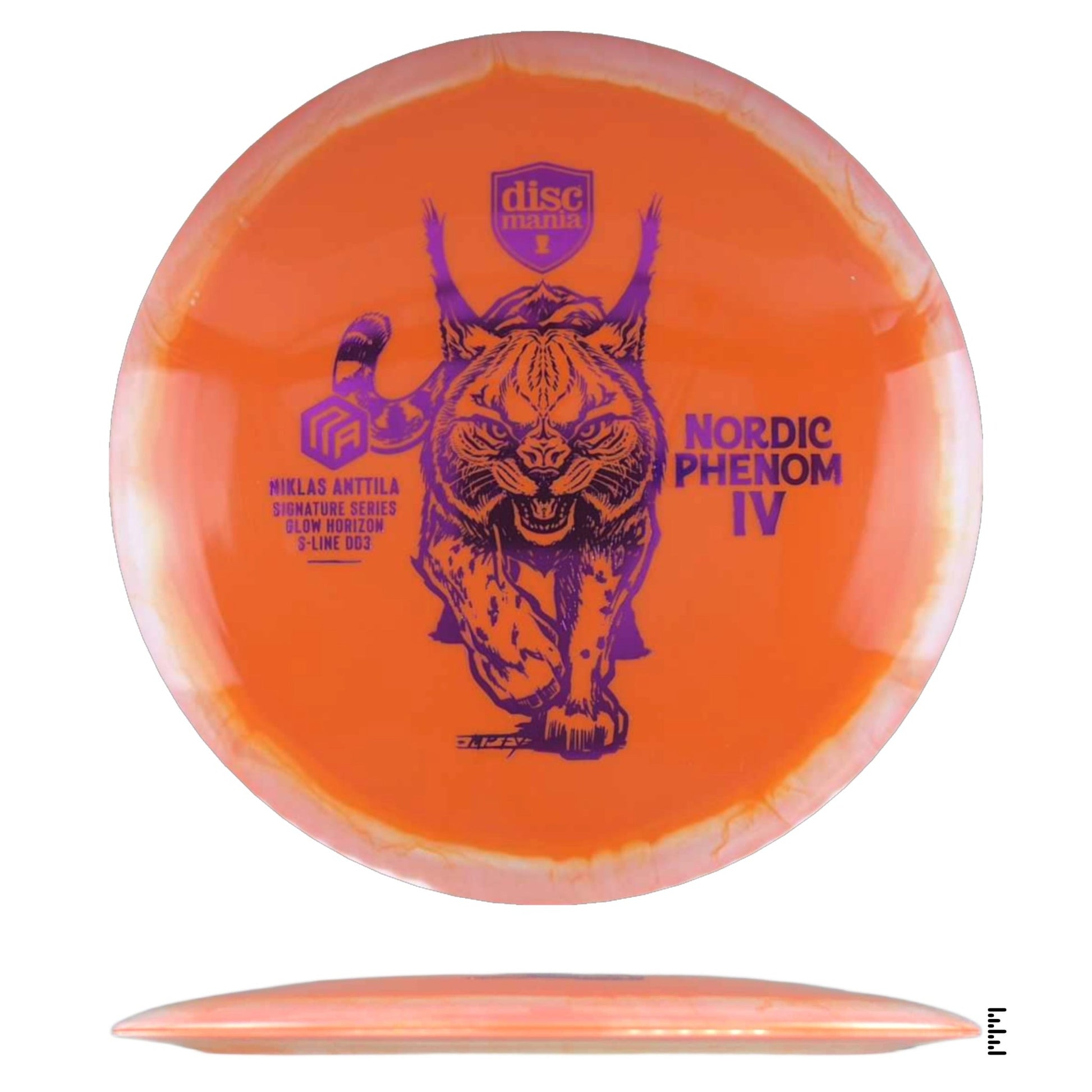 Discmania Glow Horizon S - Line DD3 Nordic Phenom 4 – Niklas Anttila Signature Series - Orange / White - Powergrip USA