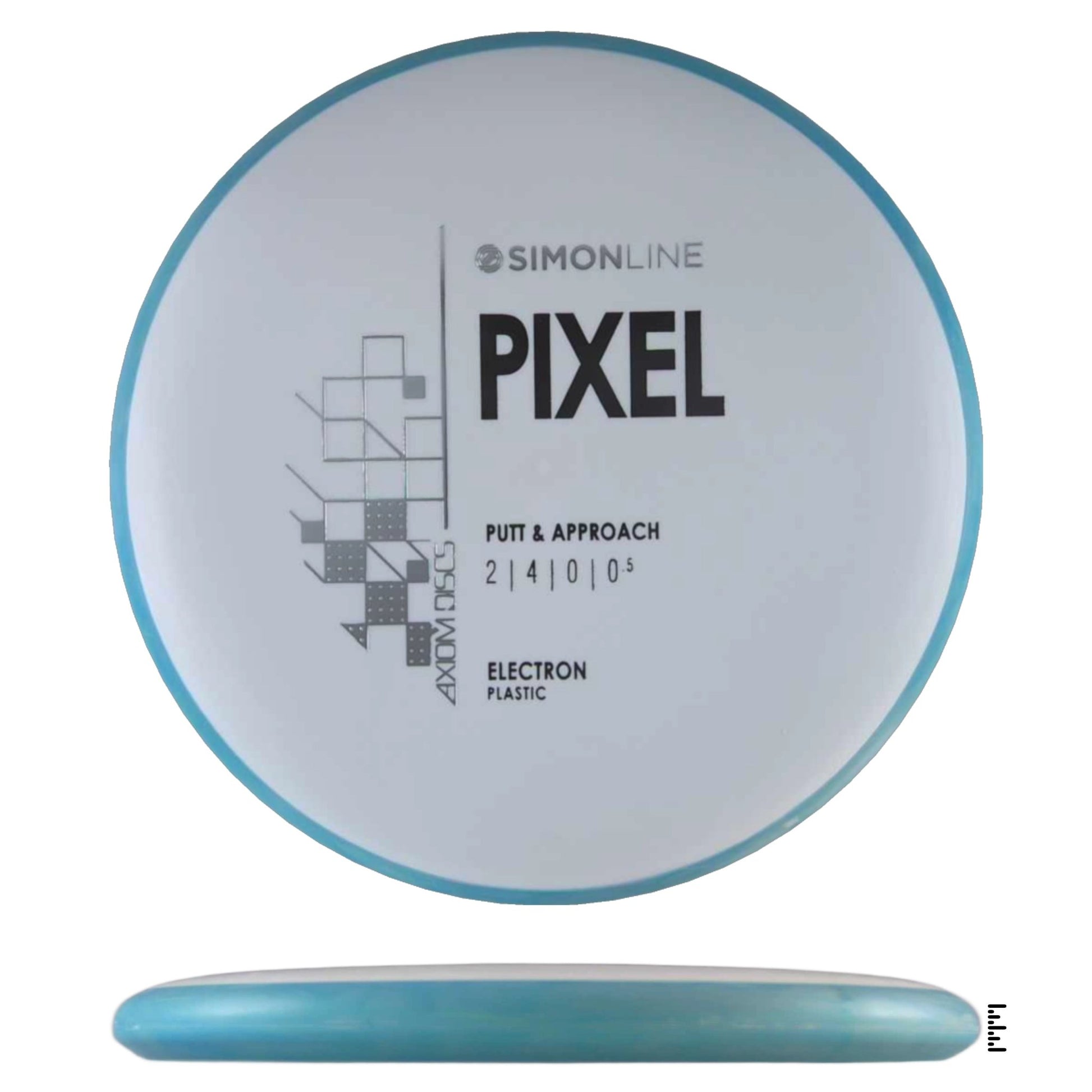 Axiom Discs Simon Line Electron Pixel - White / Sky Blue - Powergrip USA