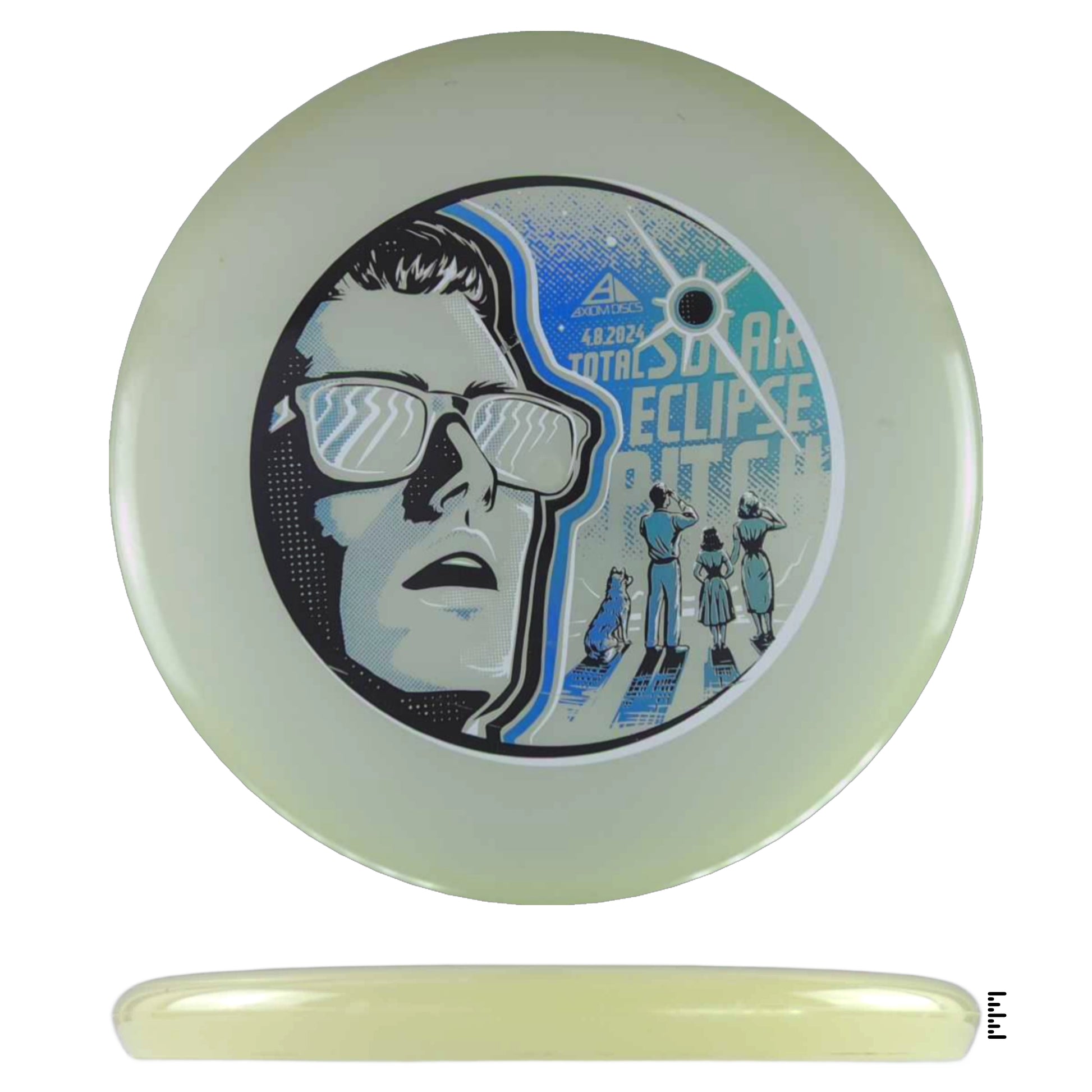 Glow-in-the-dark frisbee Total Solar Eclipse design