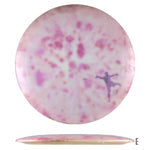 Pink disc golf disc with silhouette