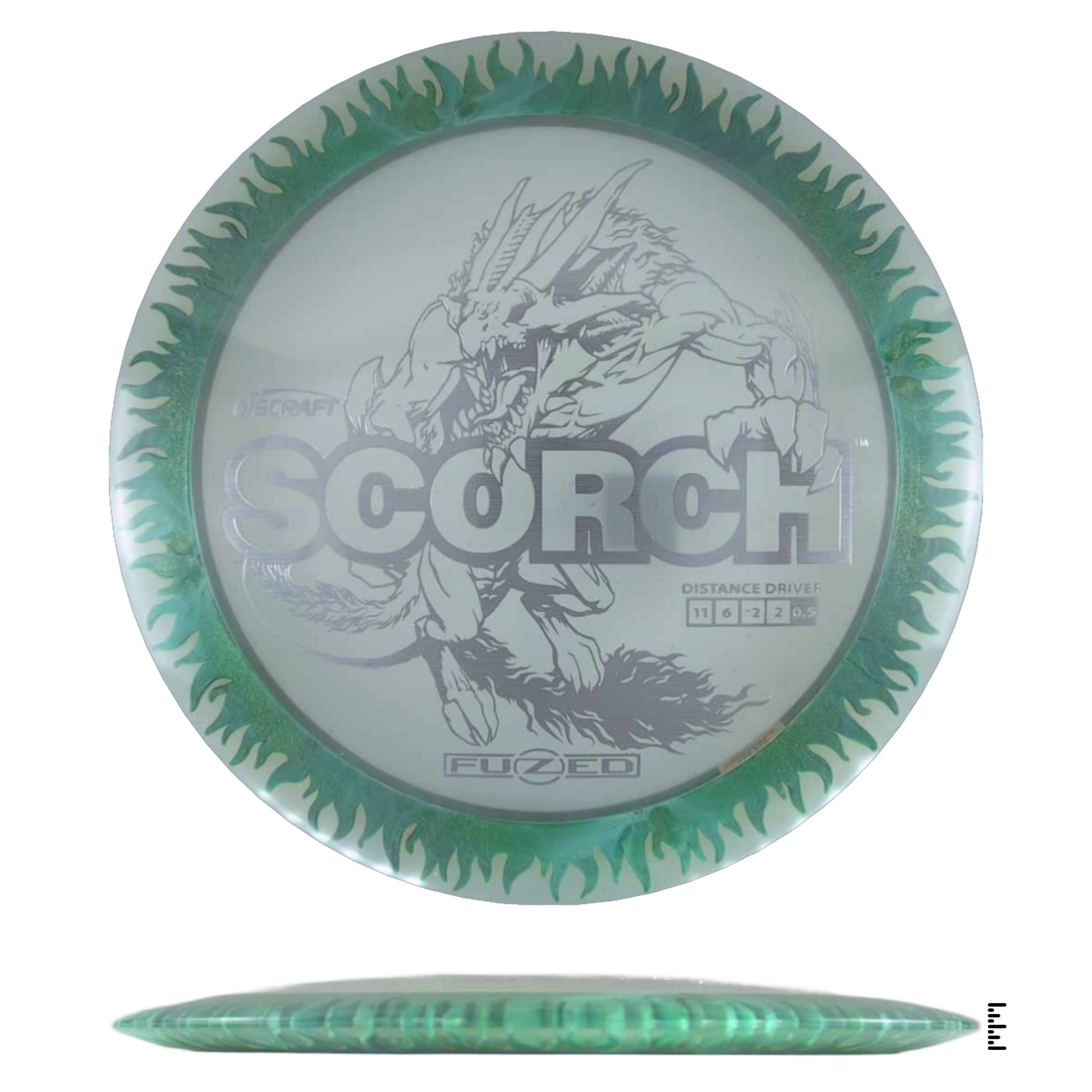 Discraft Fuzed Line Scorch - Clear / Green - Powergrip USA