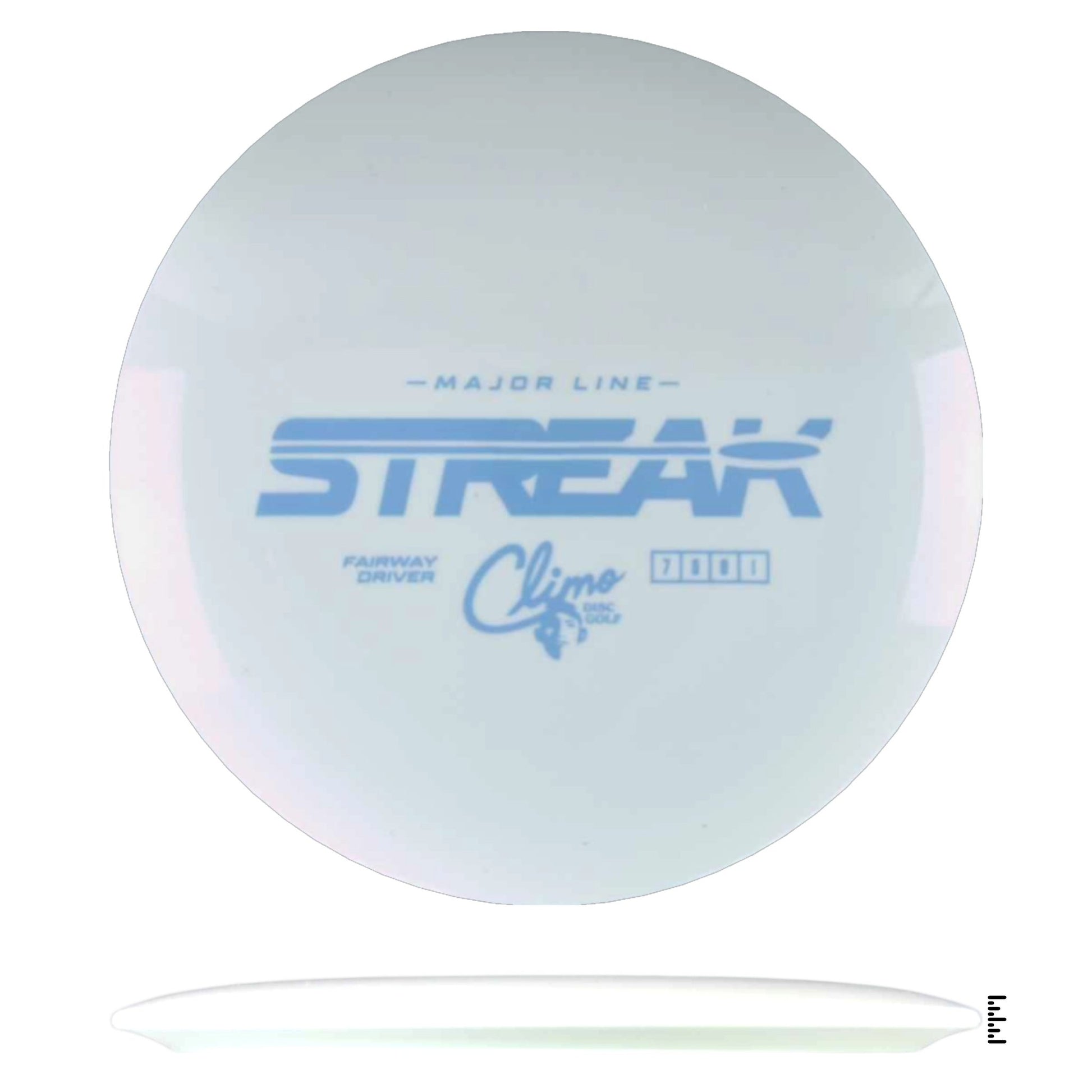 Climo Disc Golf Major Line Streak - White - Powergrip USA