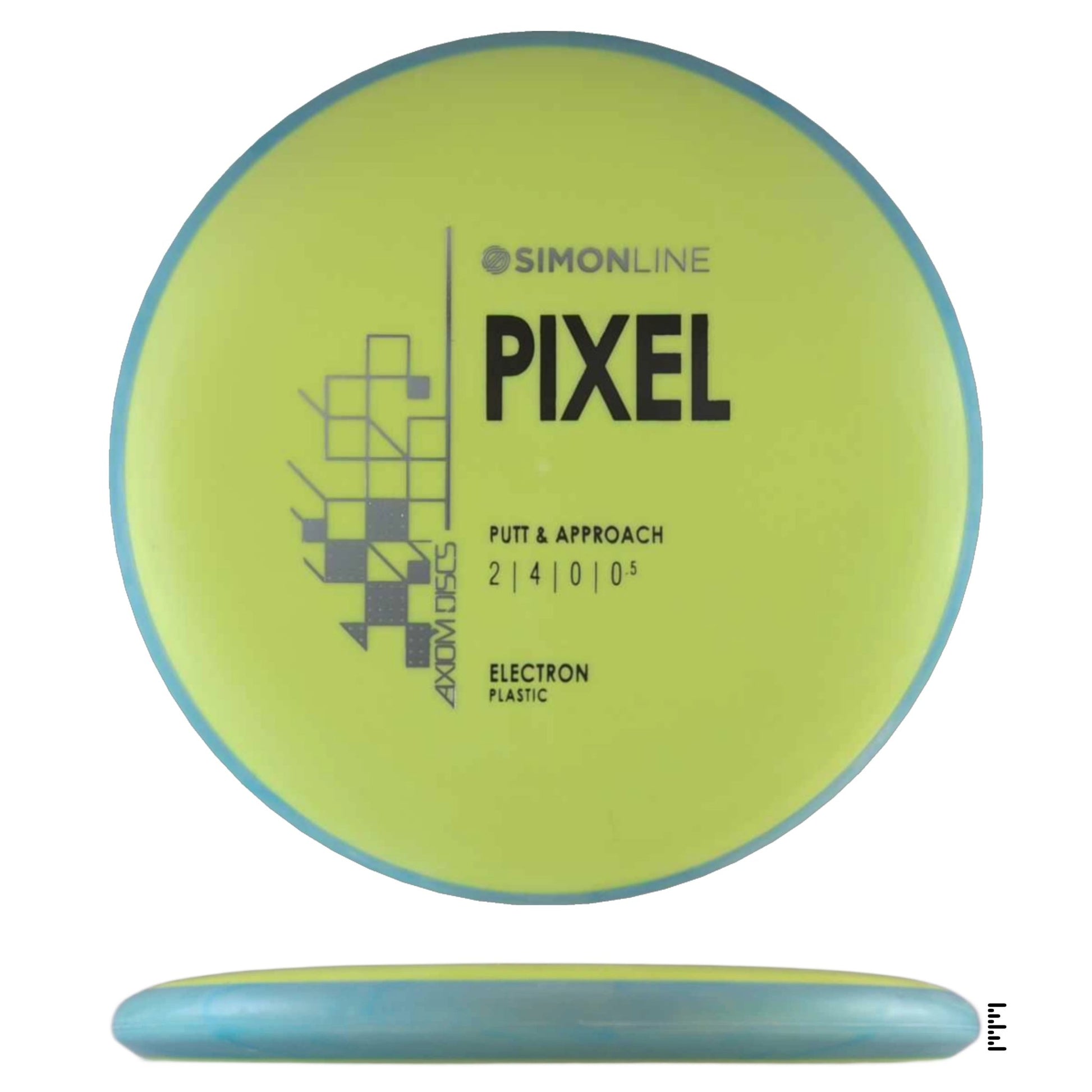 Axiom Discs Simon Line Electron Pixel - Fluorescent Yellow / Teal - Powergrip USA