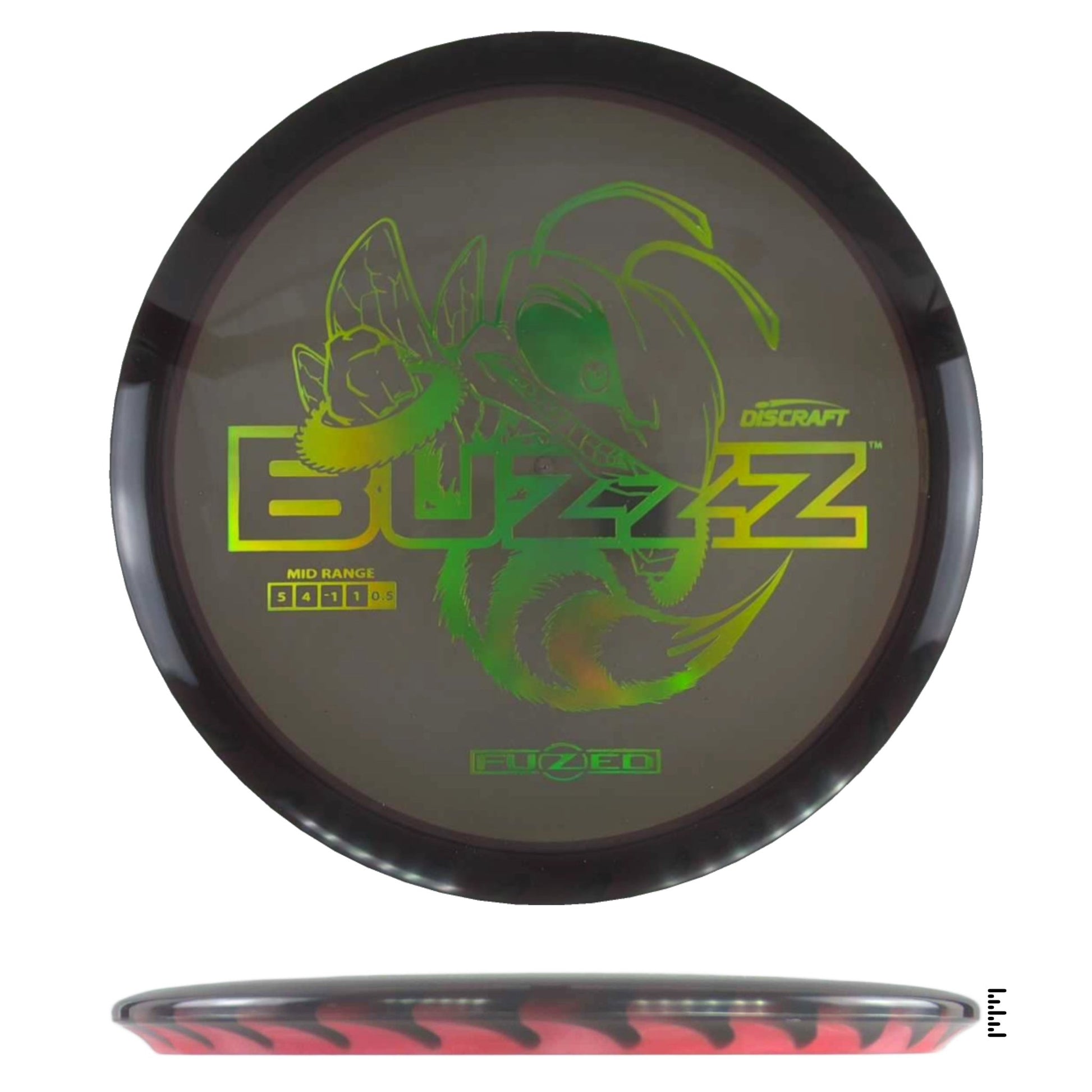 Discraft Fuzed Line Buzzz Saw Pattern (Buzzzsaw) - Black / Red - Powergrip USA