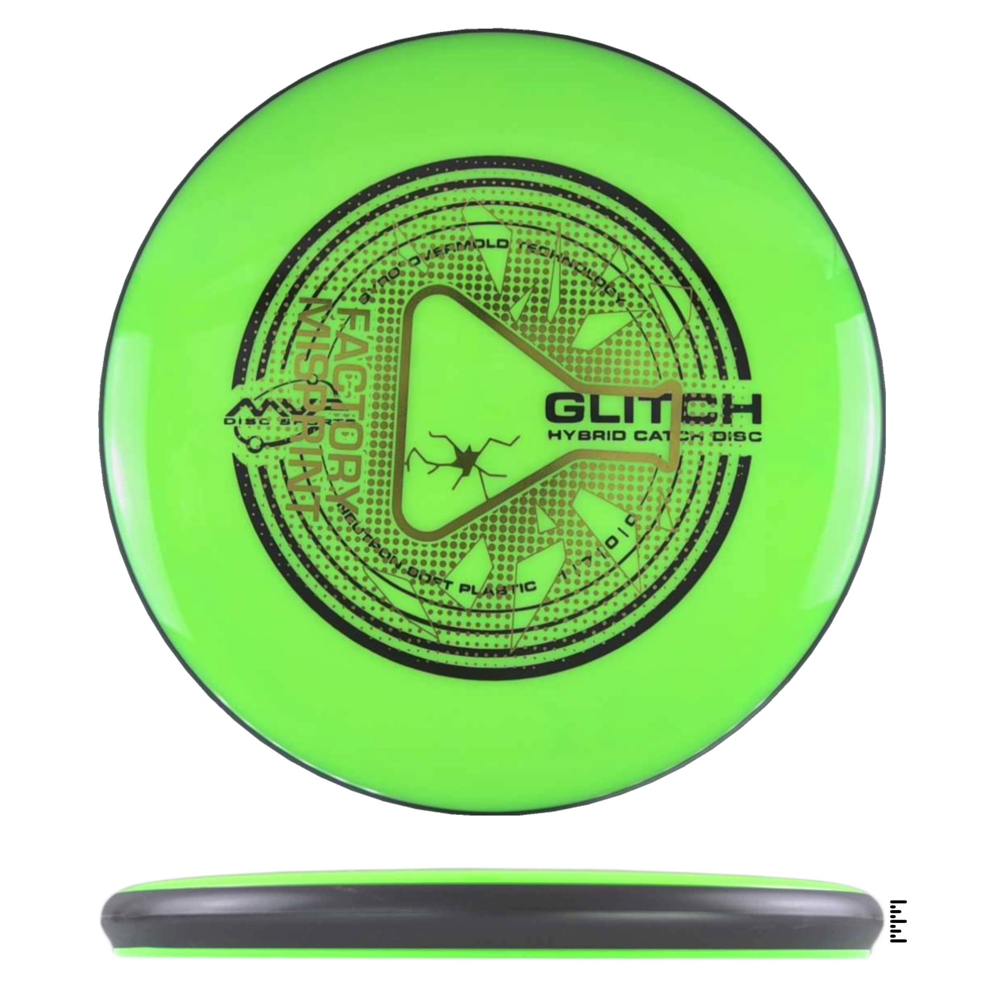 MVP Disc Sports Neutron Soft Glitch Factory Misprint - Lime - Powergrip USA